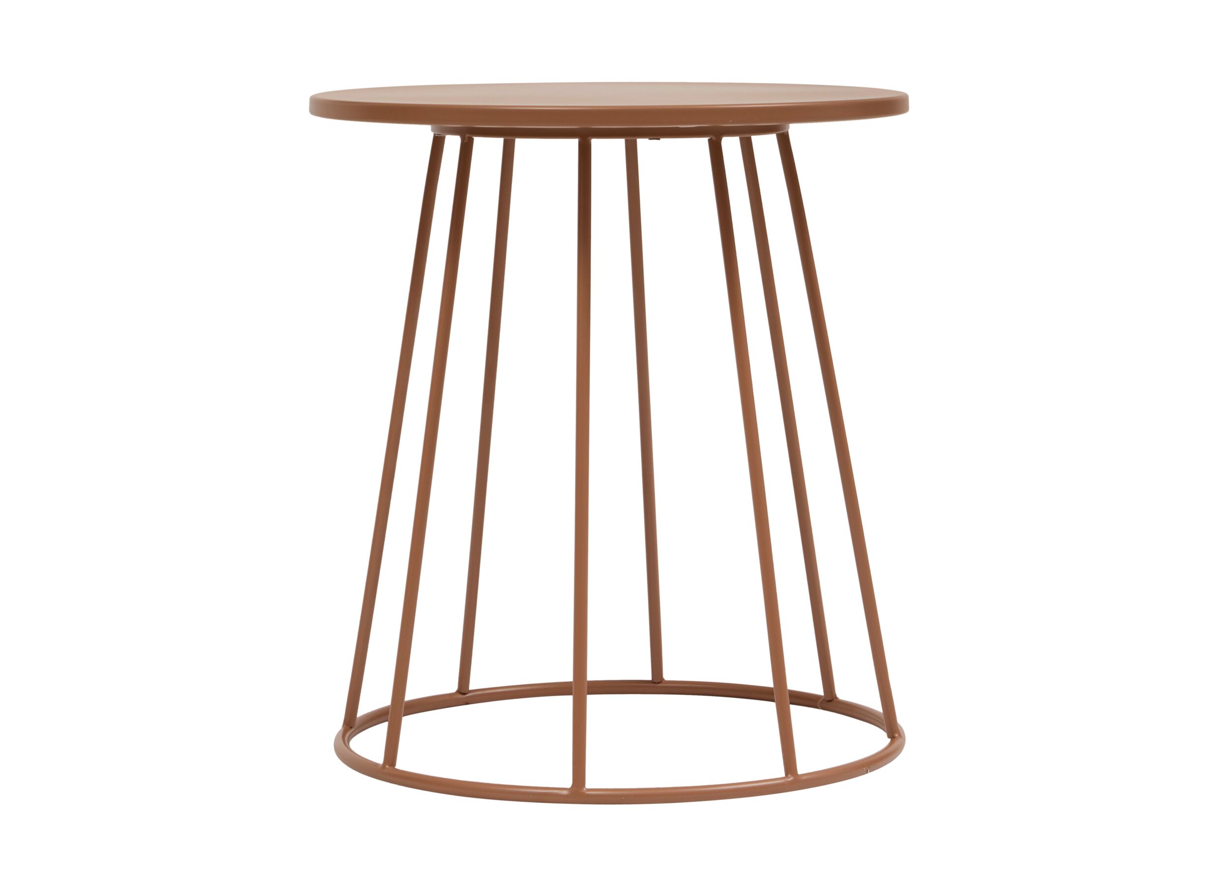 Overzichtsfoto - Bijzettafel Latte Ø38cm - staal - terracotta