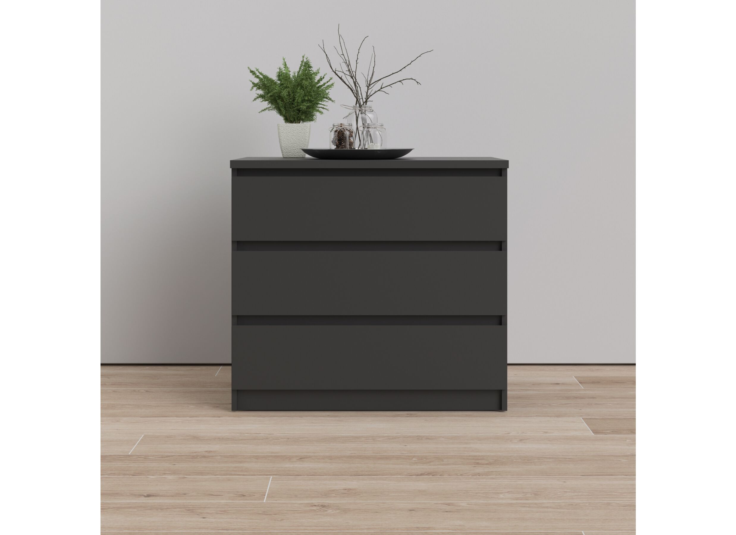 Commode Naia 77x50x71cm - MDF - noir