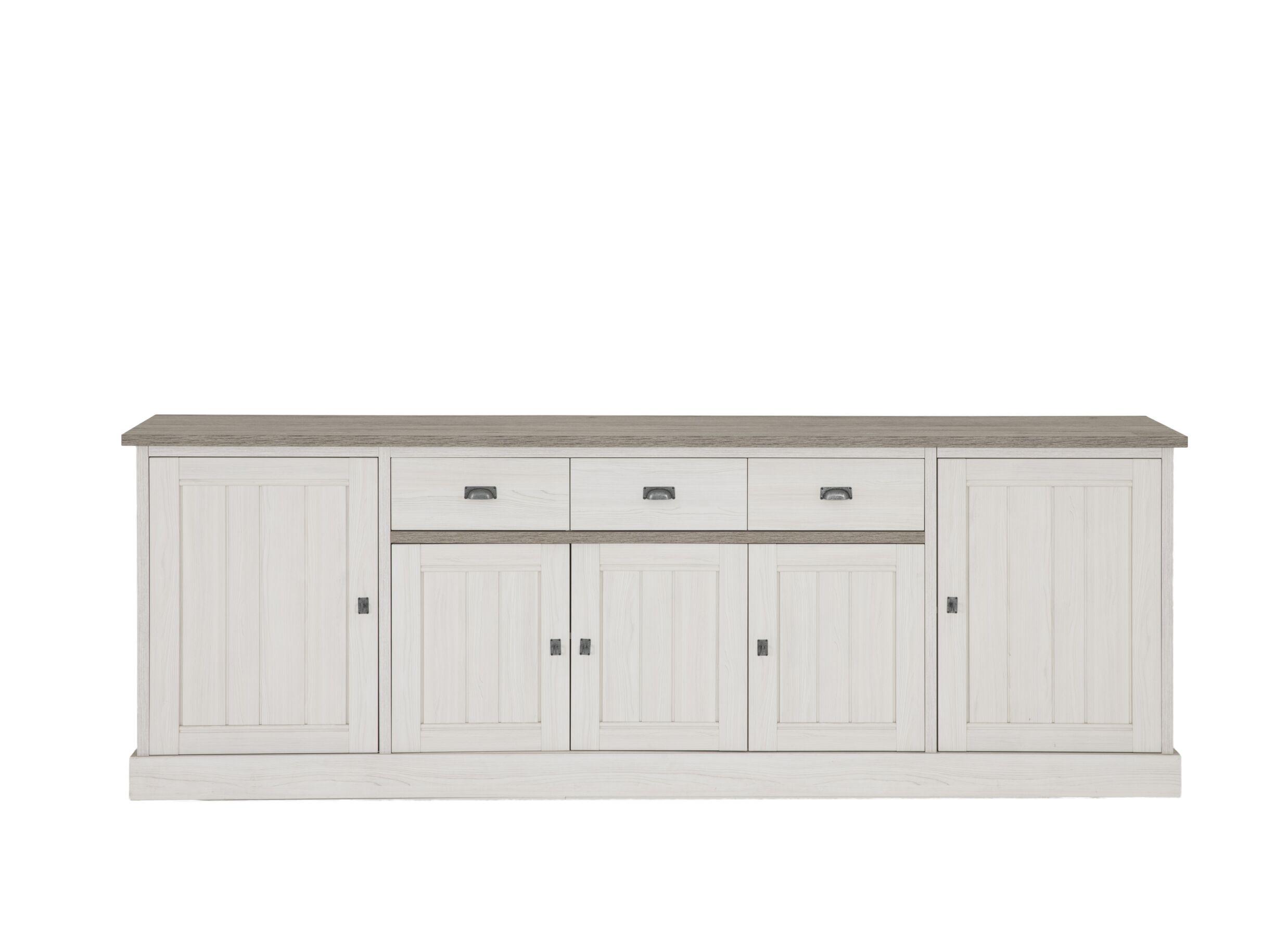 Overzichtsfoto - Dressoir 259cm - meubelplaat - lariks & bruine eik