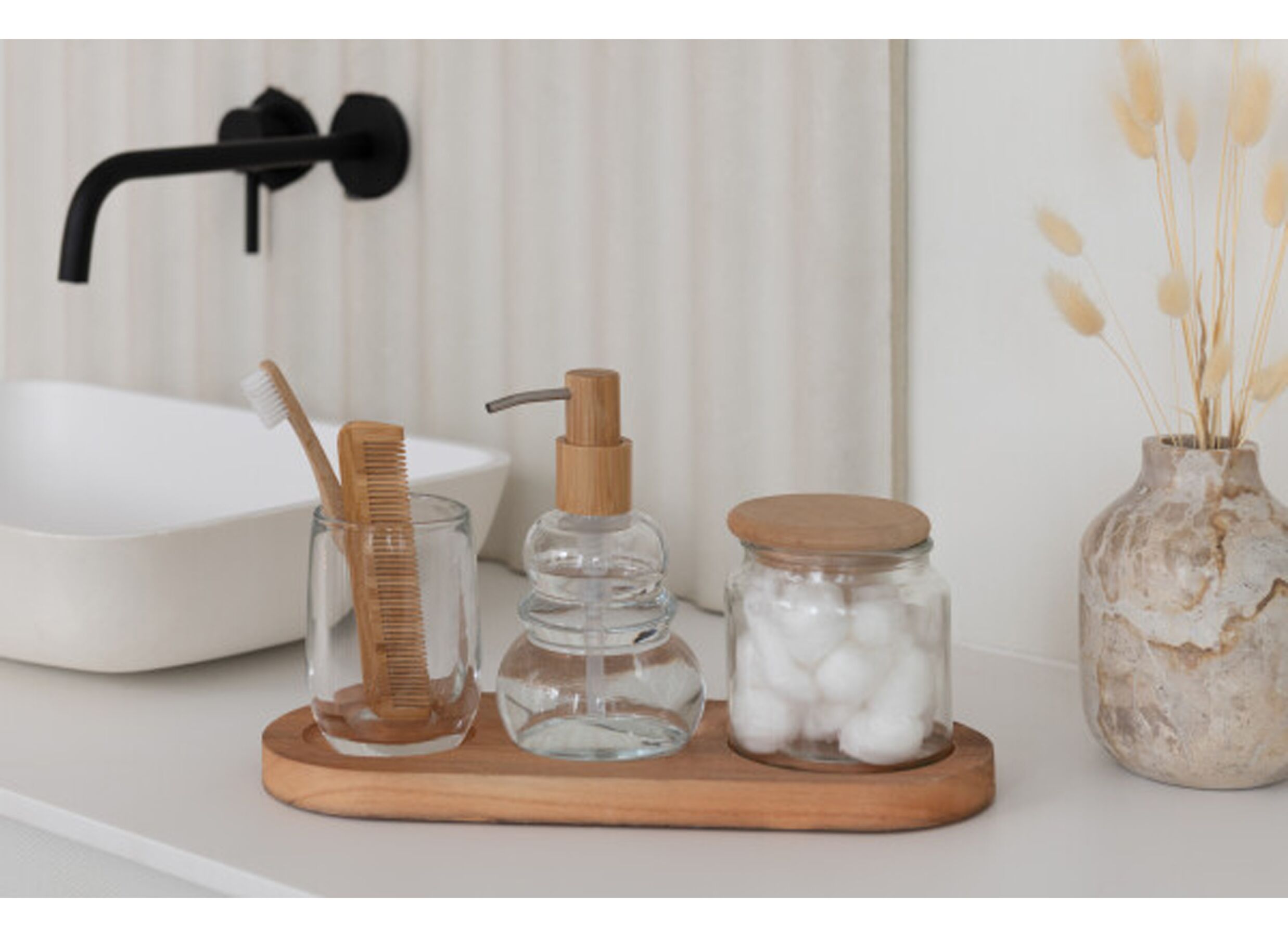 Sfeerfoto - Vaas H10cm - marmer - beige