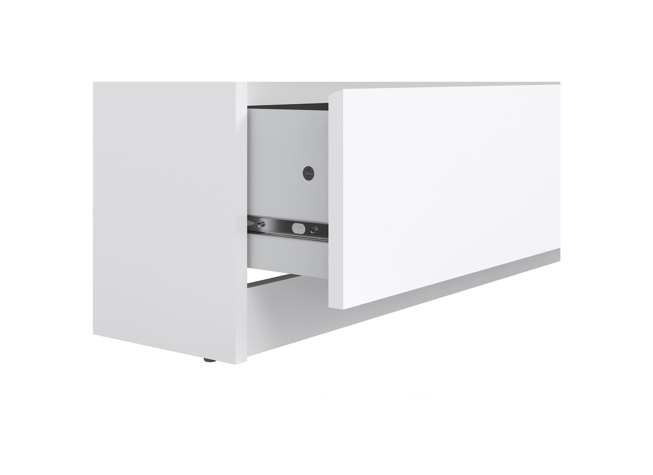 Commode Naia 77x50x112cm - mélamine - blanc laqué
