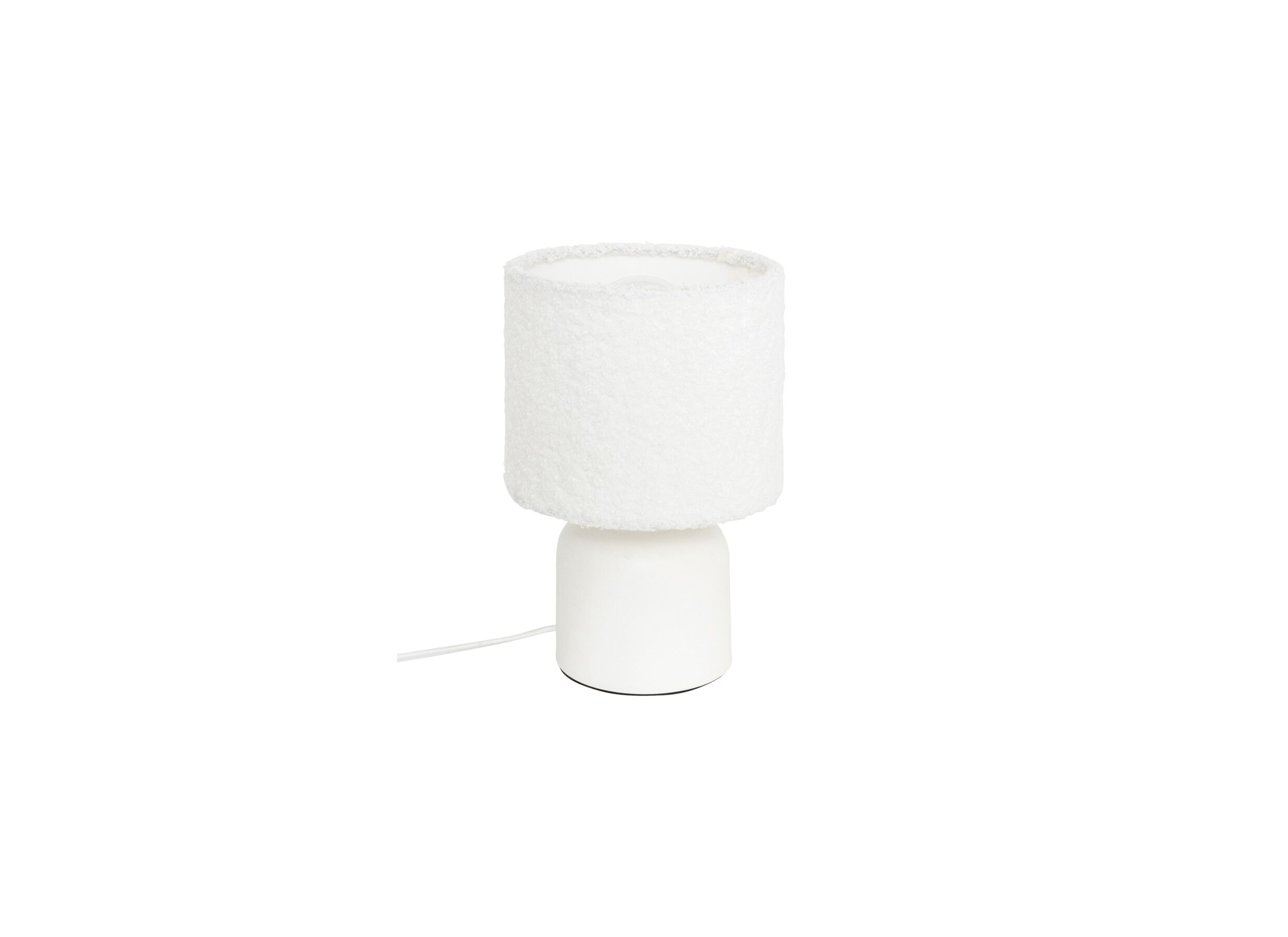 Tafellamp Bona E14 H22cm - PVC & bouclé - wit - Lampe de table Bona E14 H22cm - PVC & bouclé - blanc