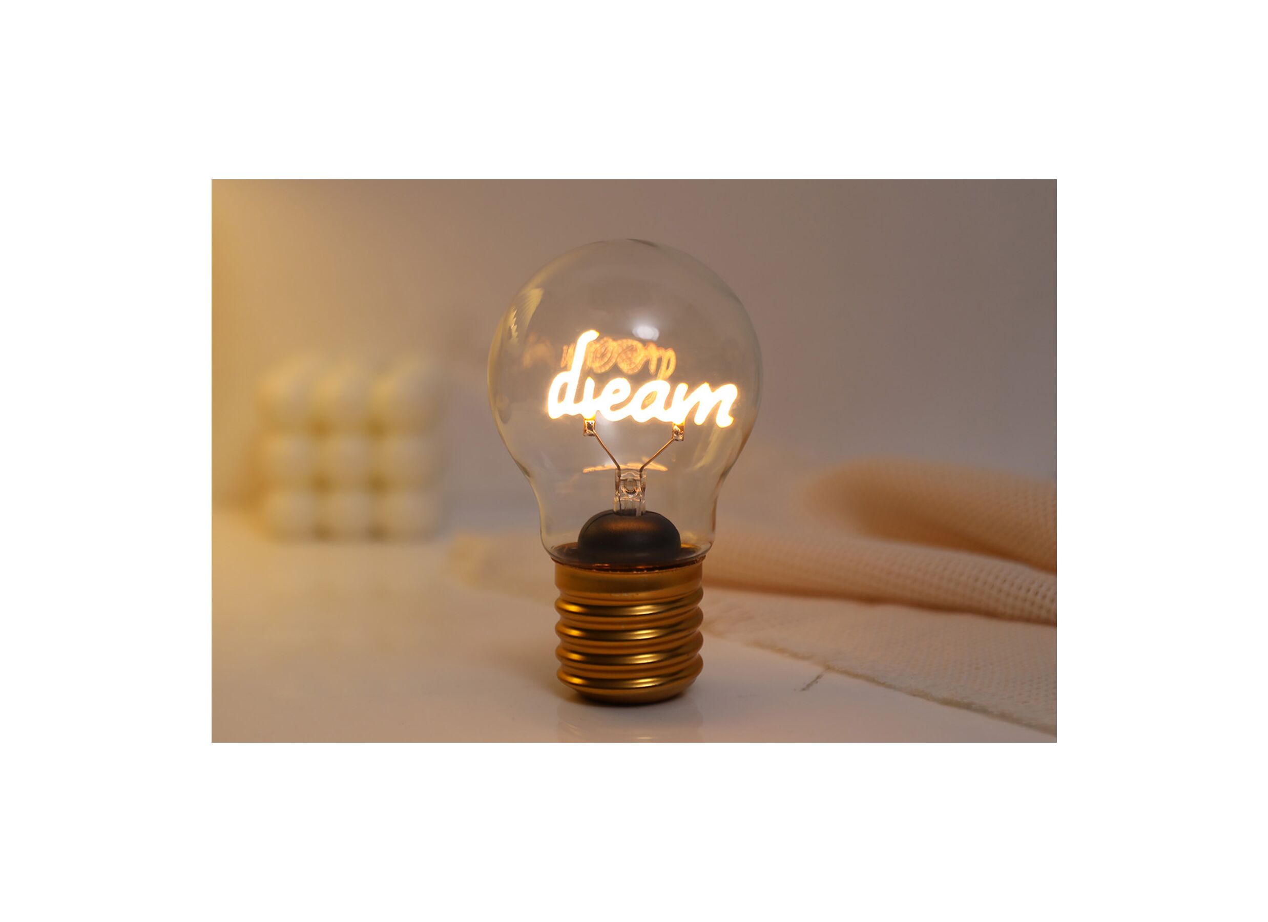 Plus Important - Lampe de table Bulb Shaped Light Dream - verre & métal - or