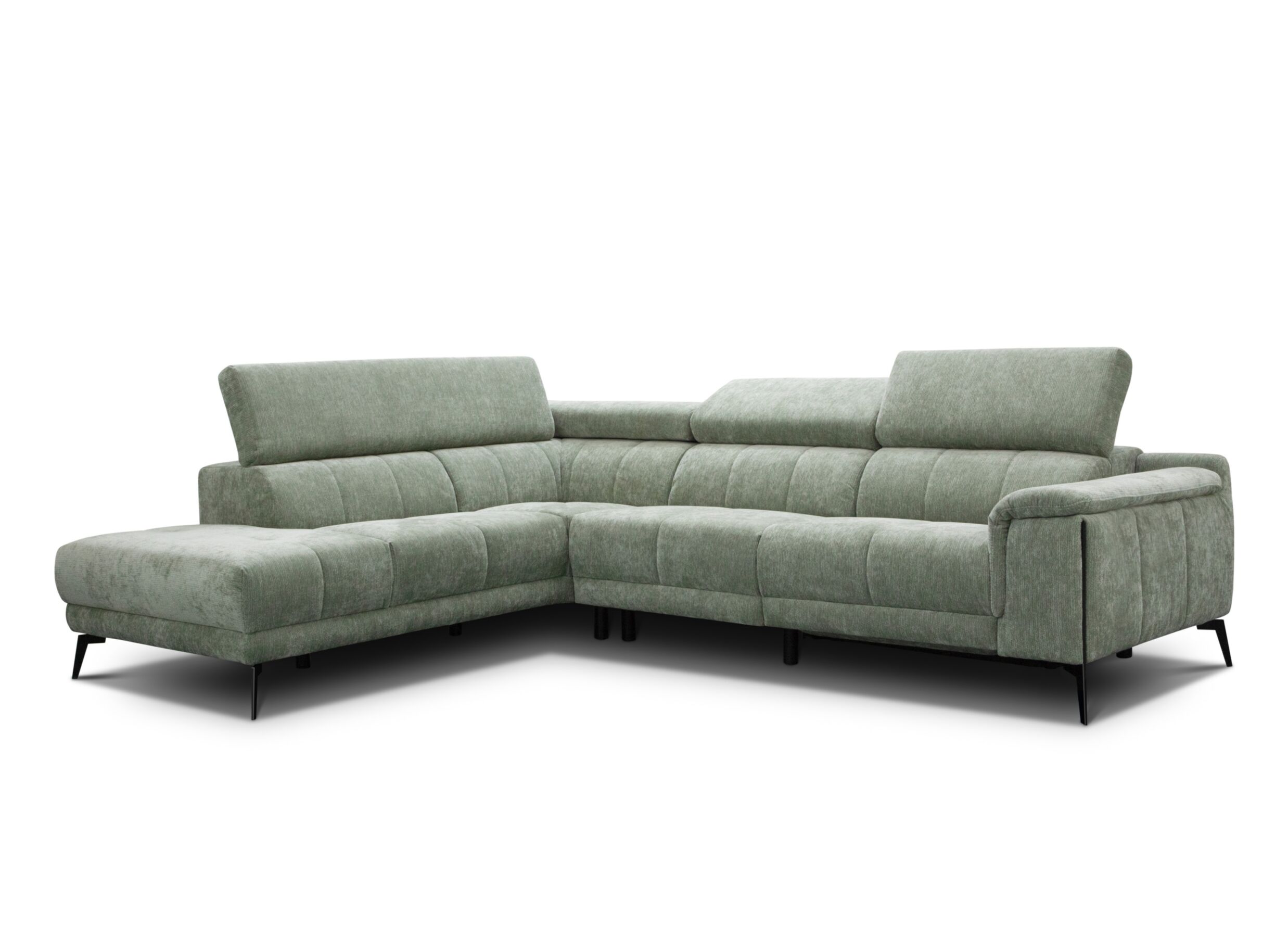 Hoeksalon Amira 228x291cm - stof - lichtgroen - Canapé d'angle Amira 228x291cm - tissu - vert clair