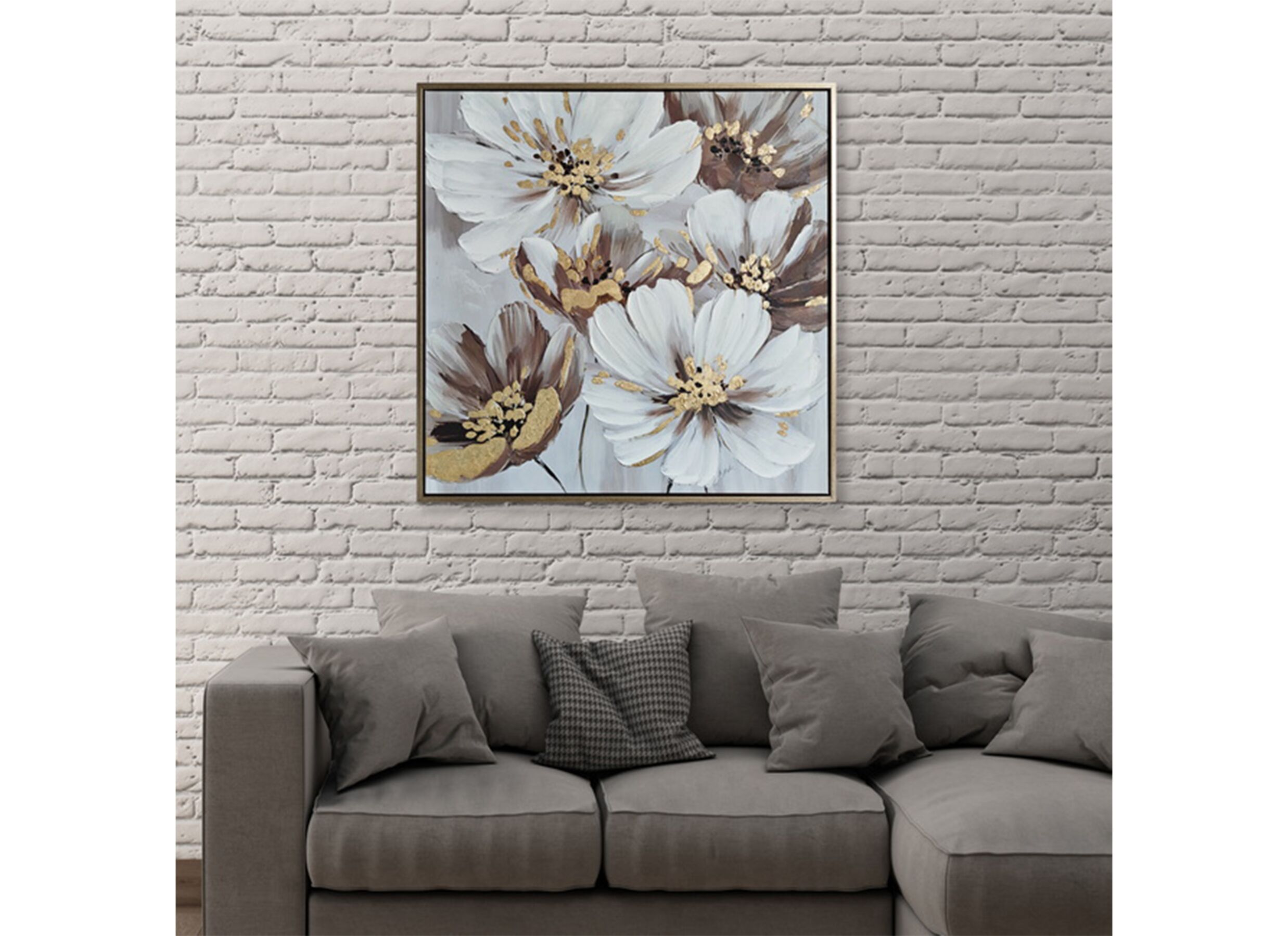 Sfeerfoto - Print op canvas Blossom 50x50cm - hangeschilderd