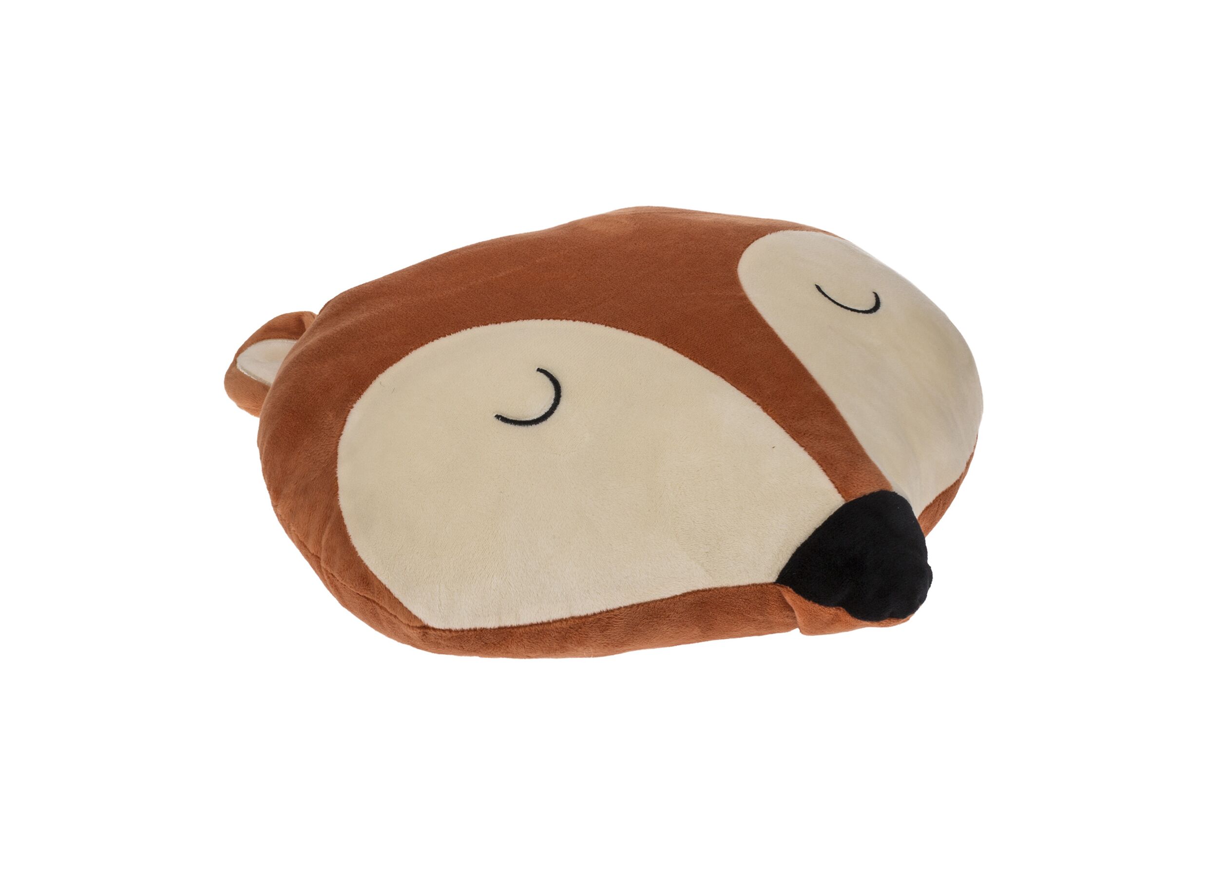 Kussen Fox Head 38x34cm - stof - bruin