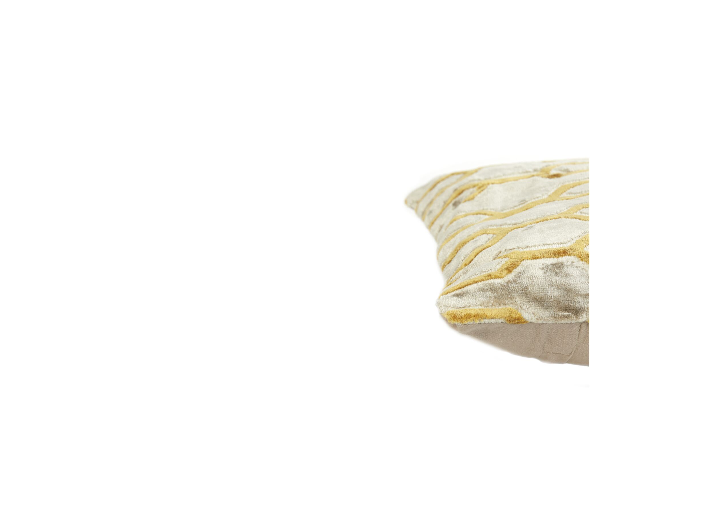 Detail - Coussin Jembana 45x45cm - viscose & polyester - sable jaune ocre