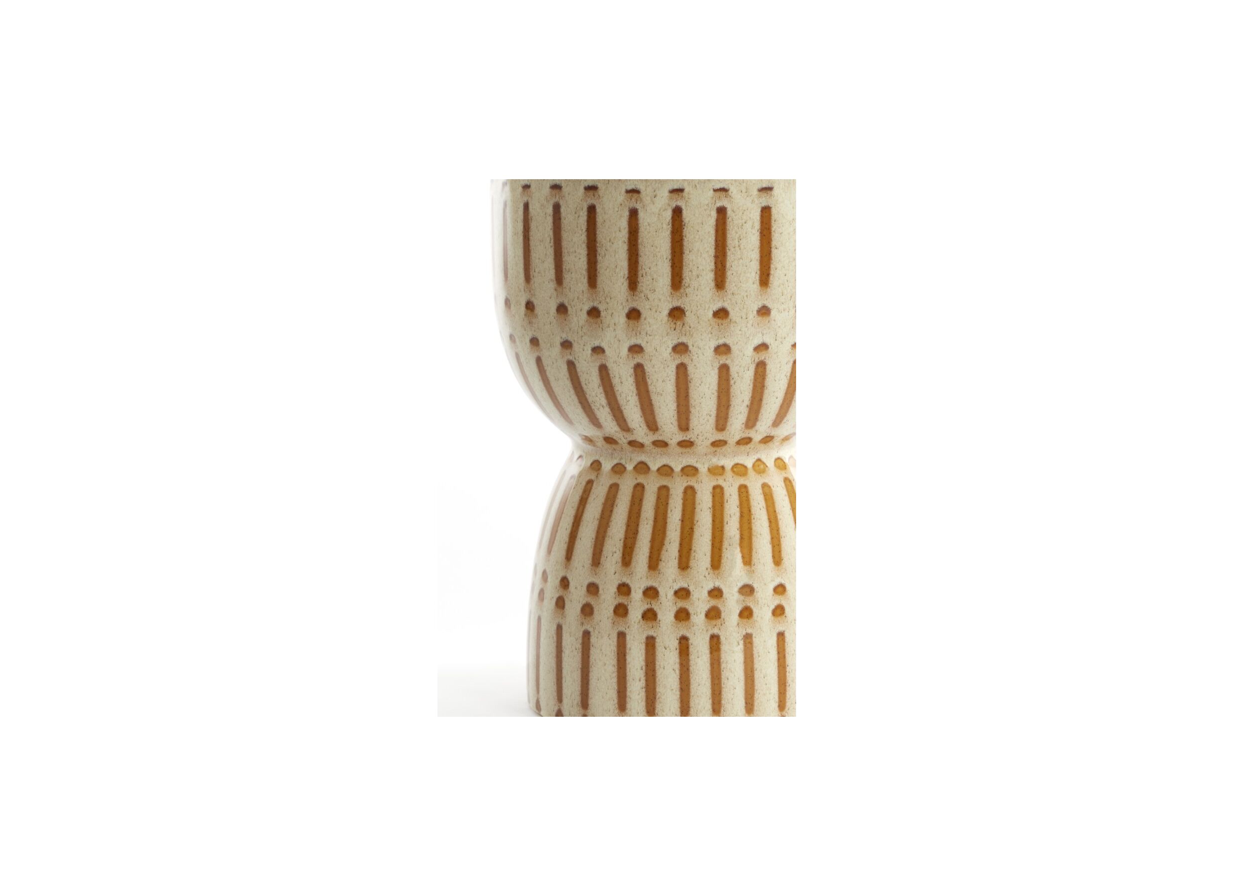Detailfoto - Kruk Finca Ø28,5xH42cm - keramiek - bruin/crème
