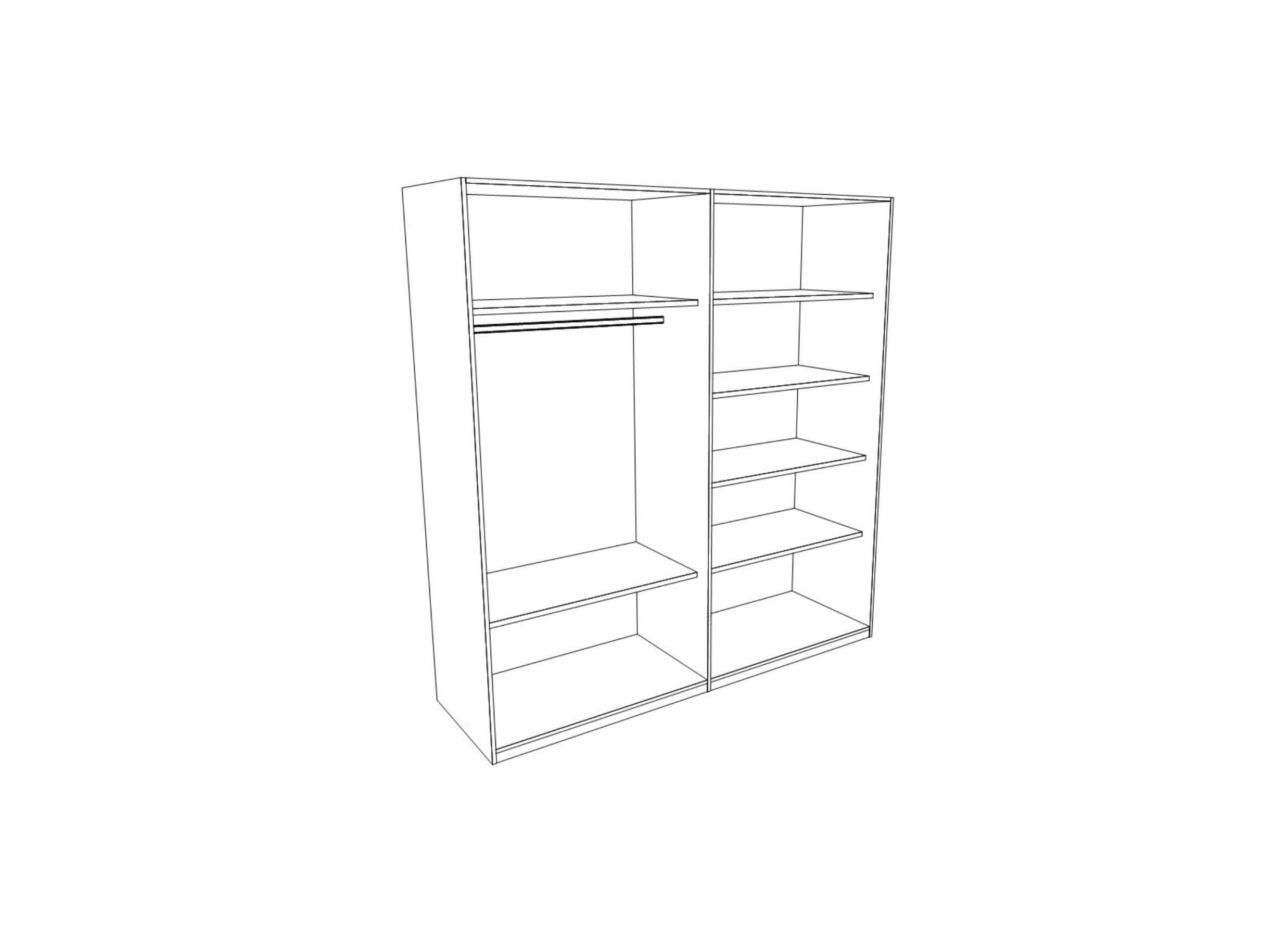 Armoire à portes coulissantes 203cm - décor - marron clair