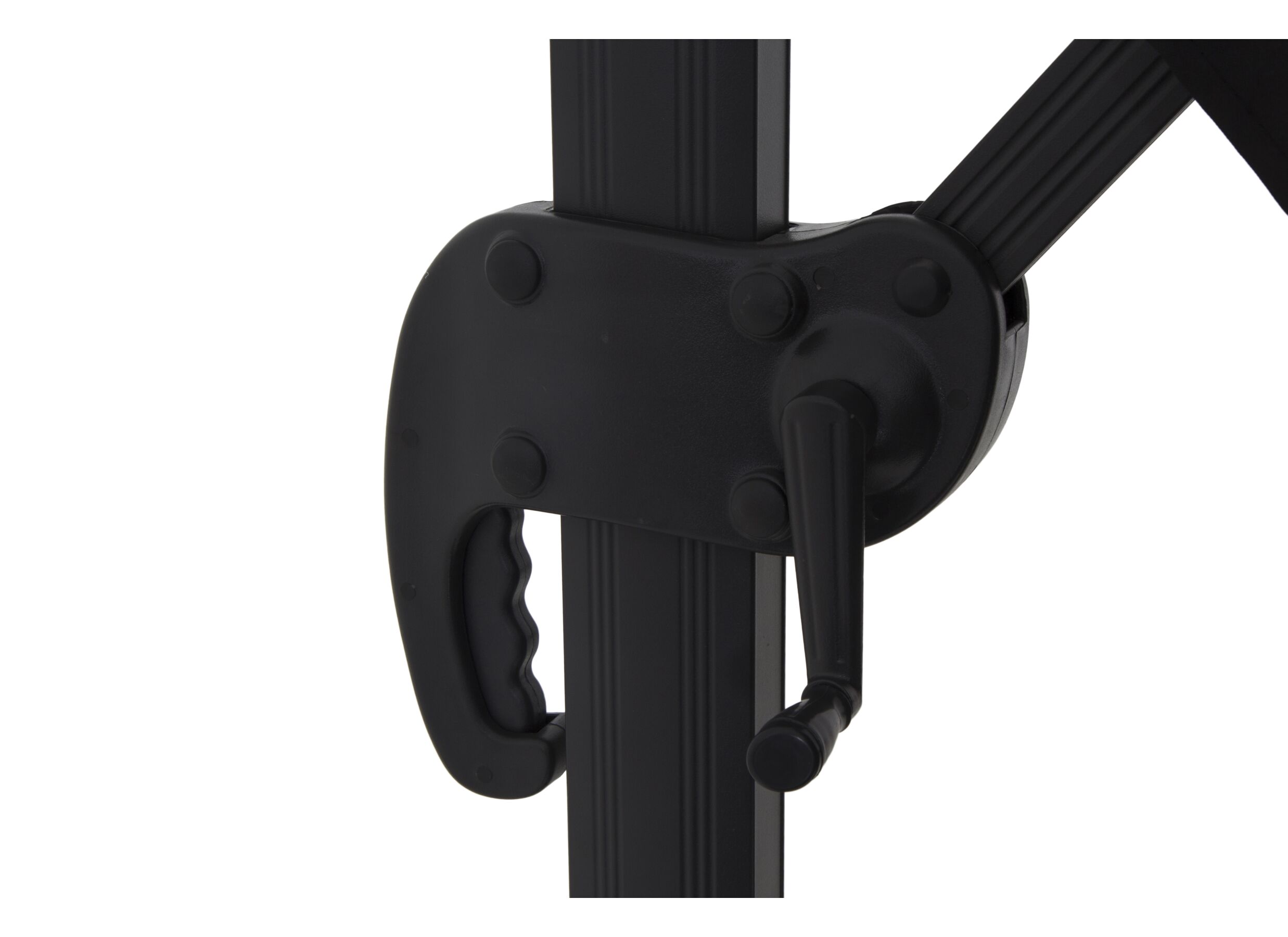 Detail - Parasol déporté Sycamore 300x300cm UV50+ noir avec couverture