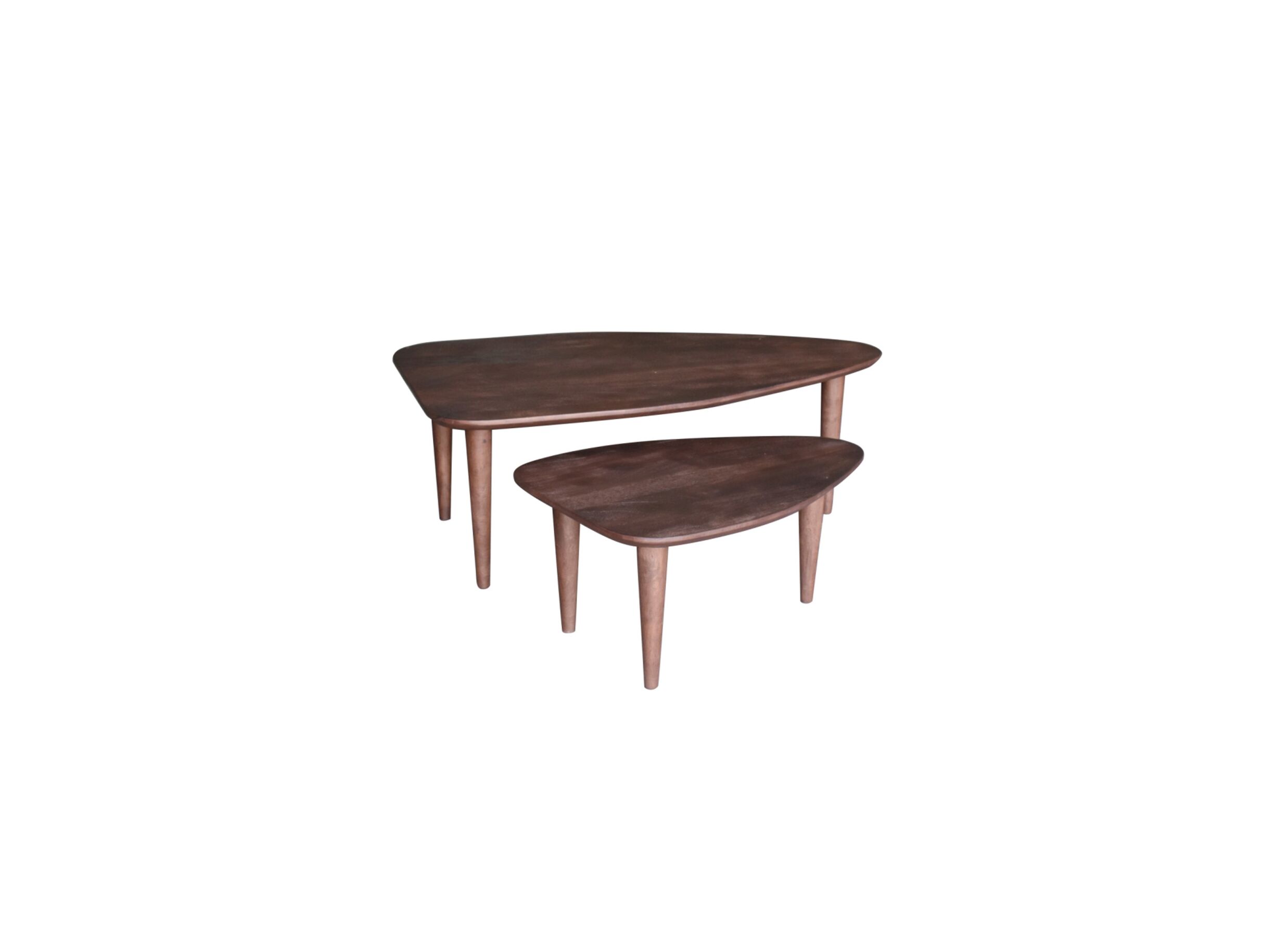 Aperçu - Table basse Ginger 100x64/69x49 - mangueir massif - naturel - lot de 2