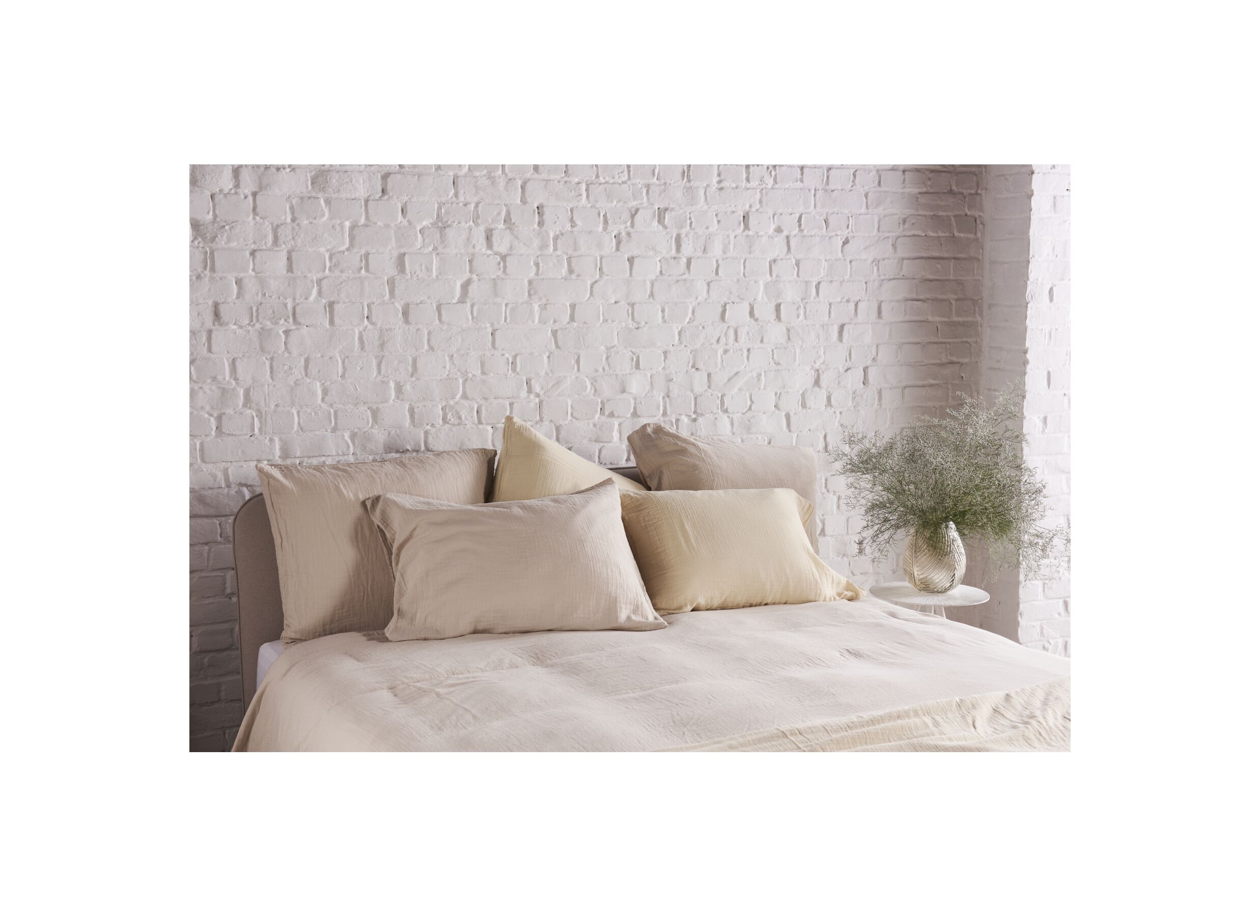 Foto ambiance - Housse de couette 140x200/220 - tétra coton - greige