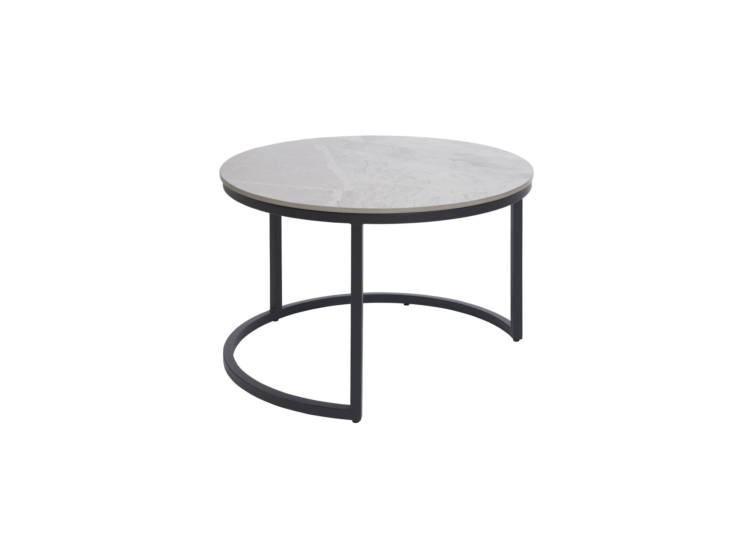 Salontafel rond grijs set van 2