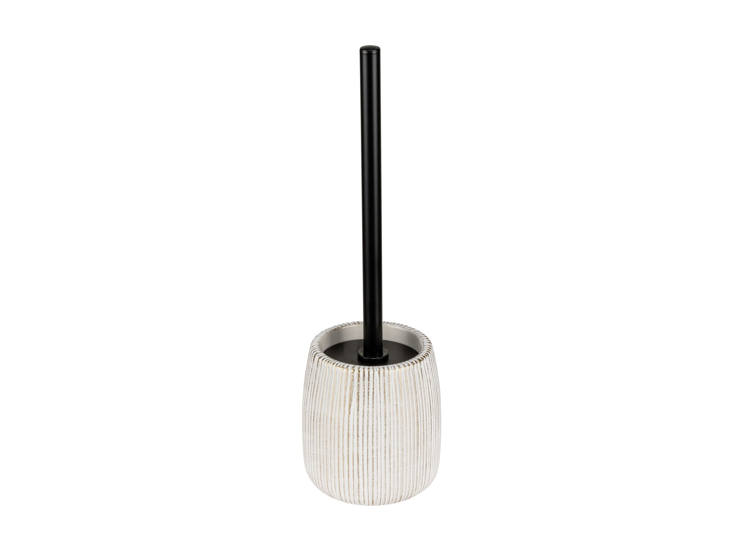 Aperçu - Brosse wc Pascoli Ø12x38cm - céramique - blanc & doré