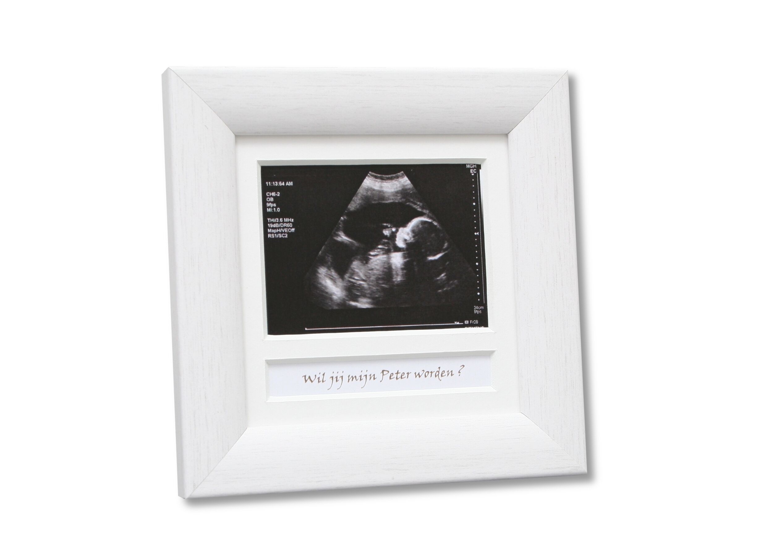 Fotokader 10x10cm - hout & glas - wit