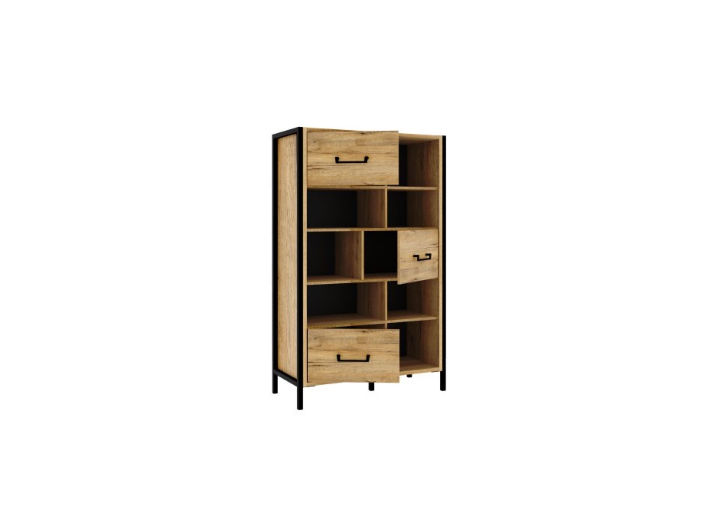 Boekenkast Oriental Tree 94,1x41,5x151,5cm - meubelplaat - bartex eik