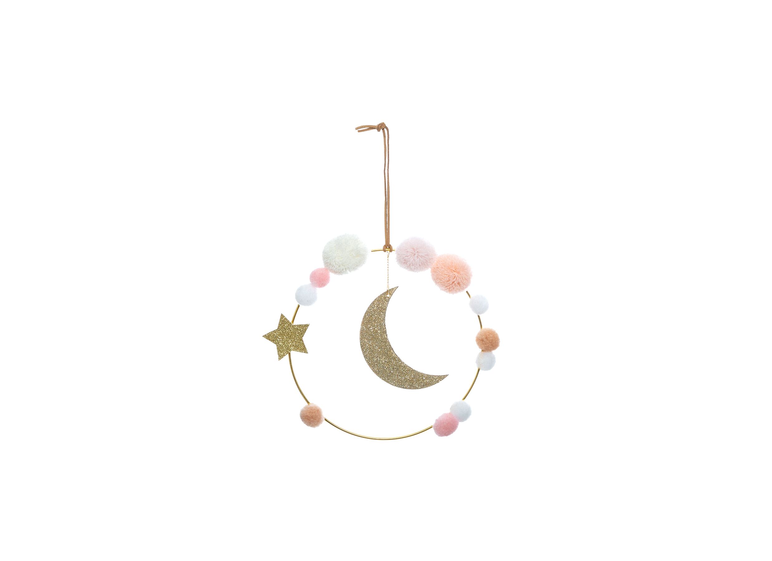 Décoration pour enfants Lune Pompom - Décoration pour enfants Lune Pompom