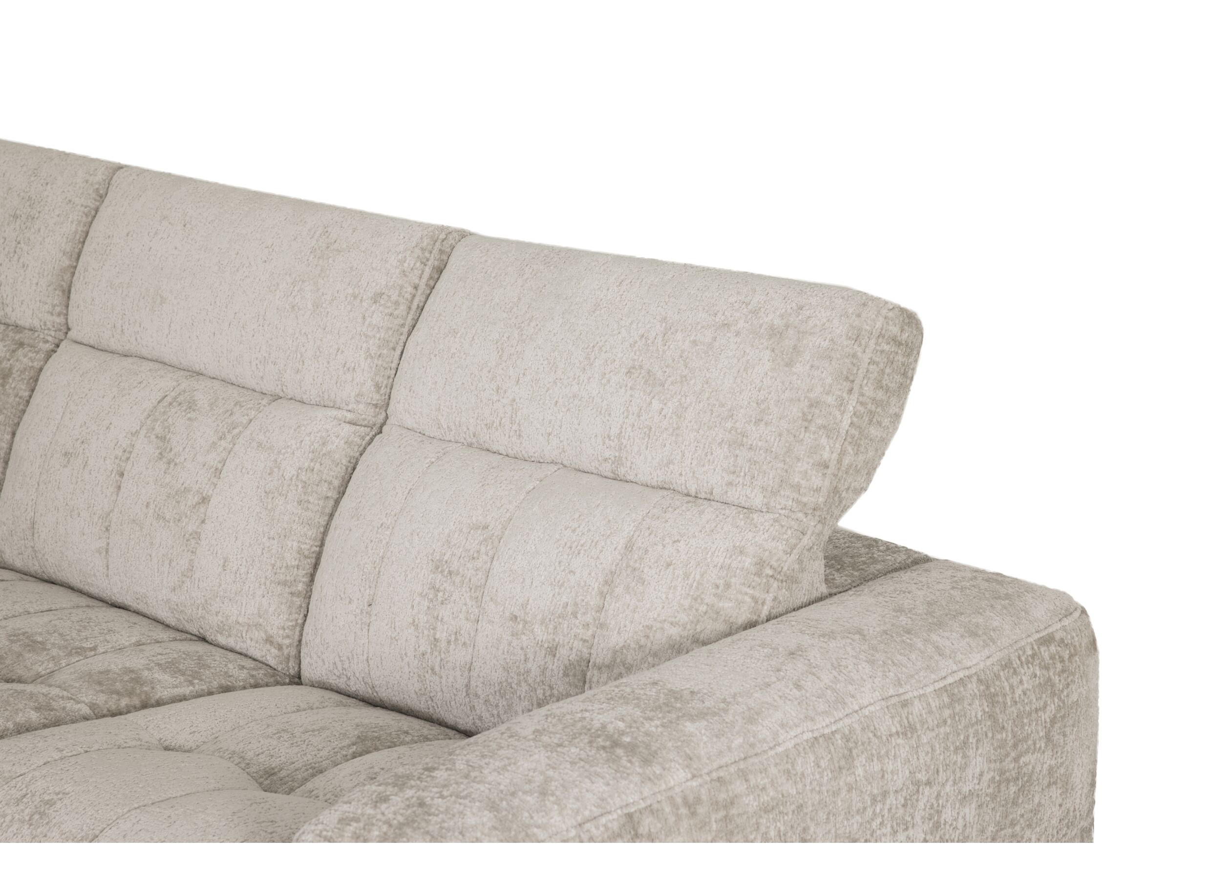 Detail - Canapé d'angle Crow 301x301cm - tissu - turtledove avec 2 fauteuils relax