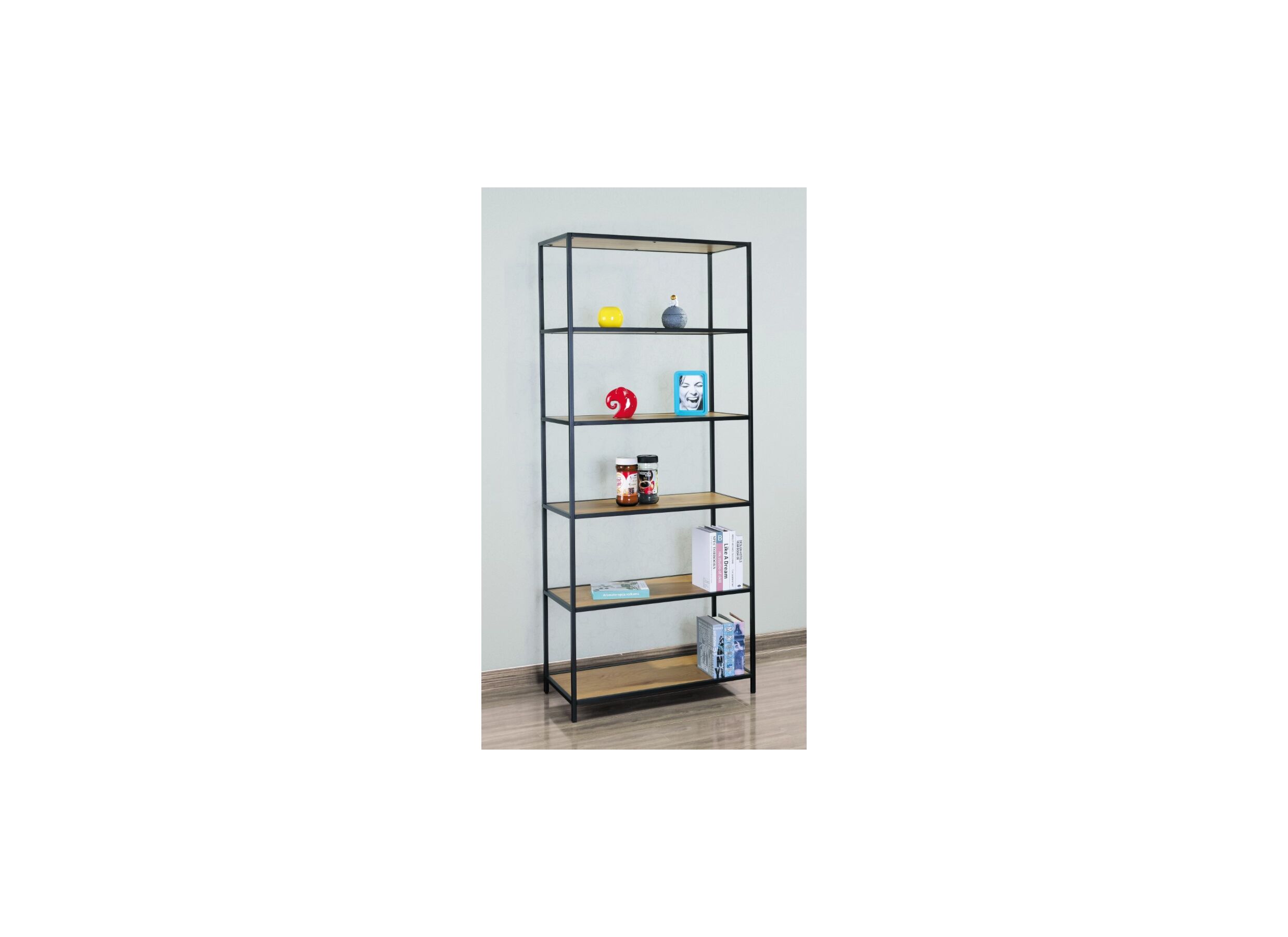 Opbergrek Tower 77x35x185cm - melamine/metaal - wild oak