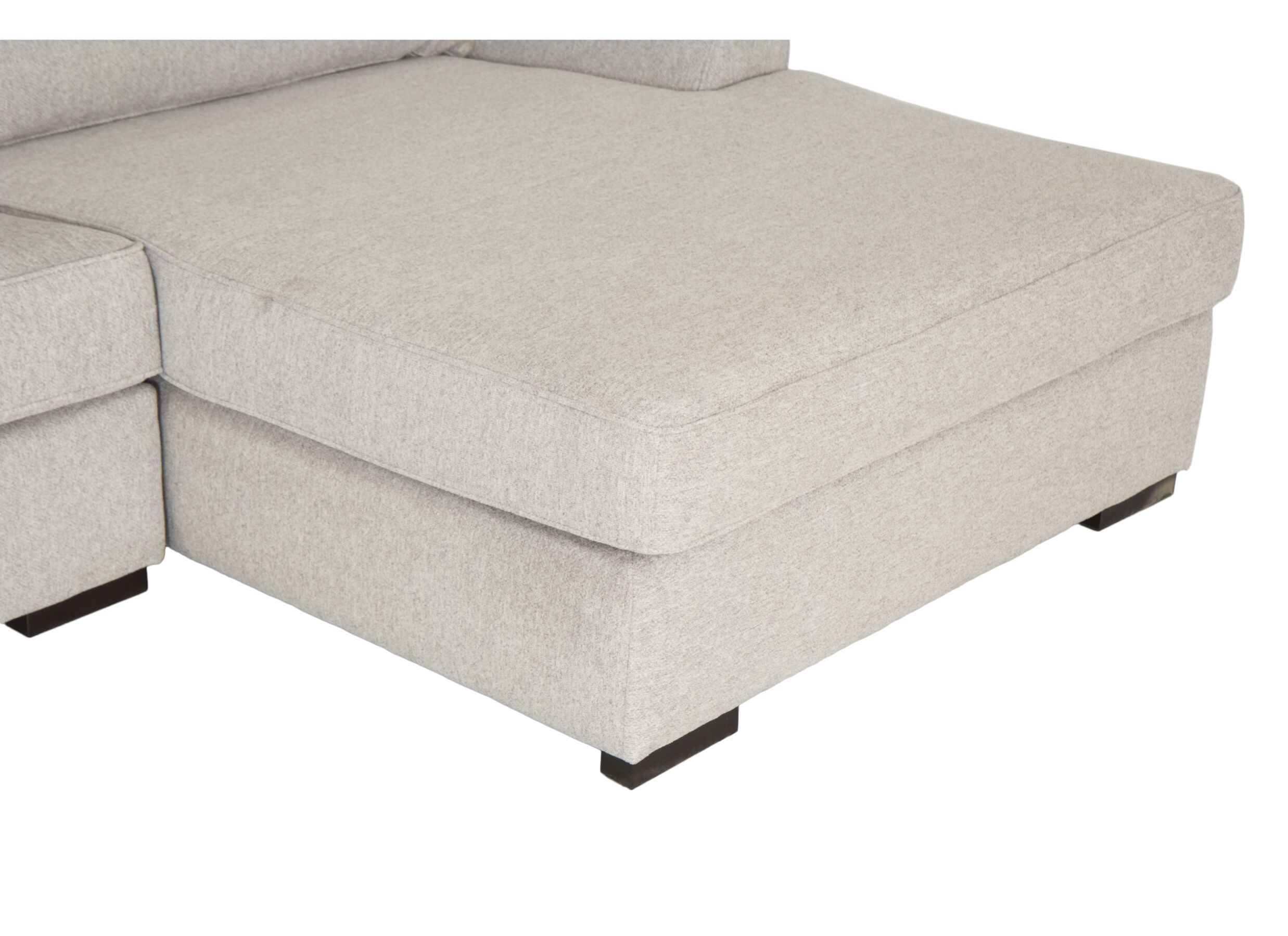 Canapé d'angle Alcamo 331x184cm - tissu - gris avec pouf