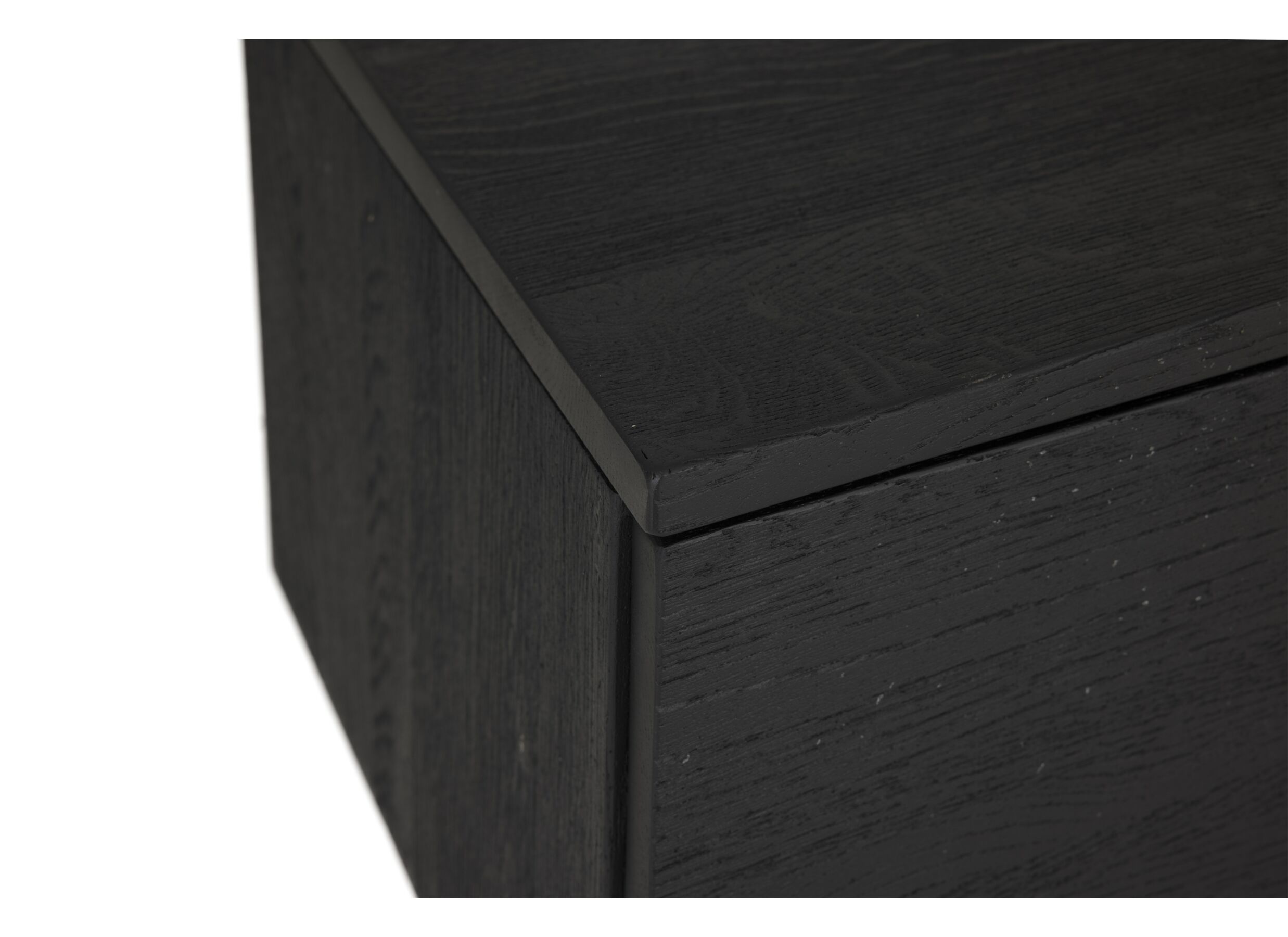 Meuble TV Mauri 160cm - chêne massif & décor - noir
