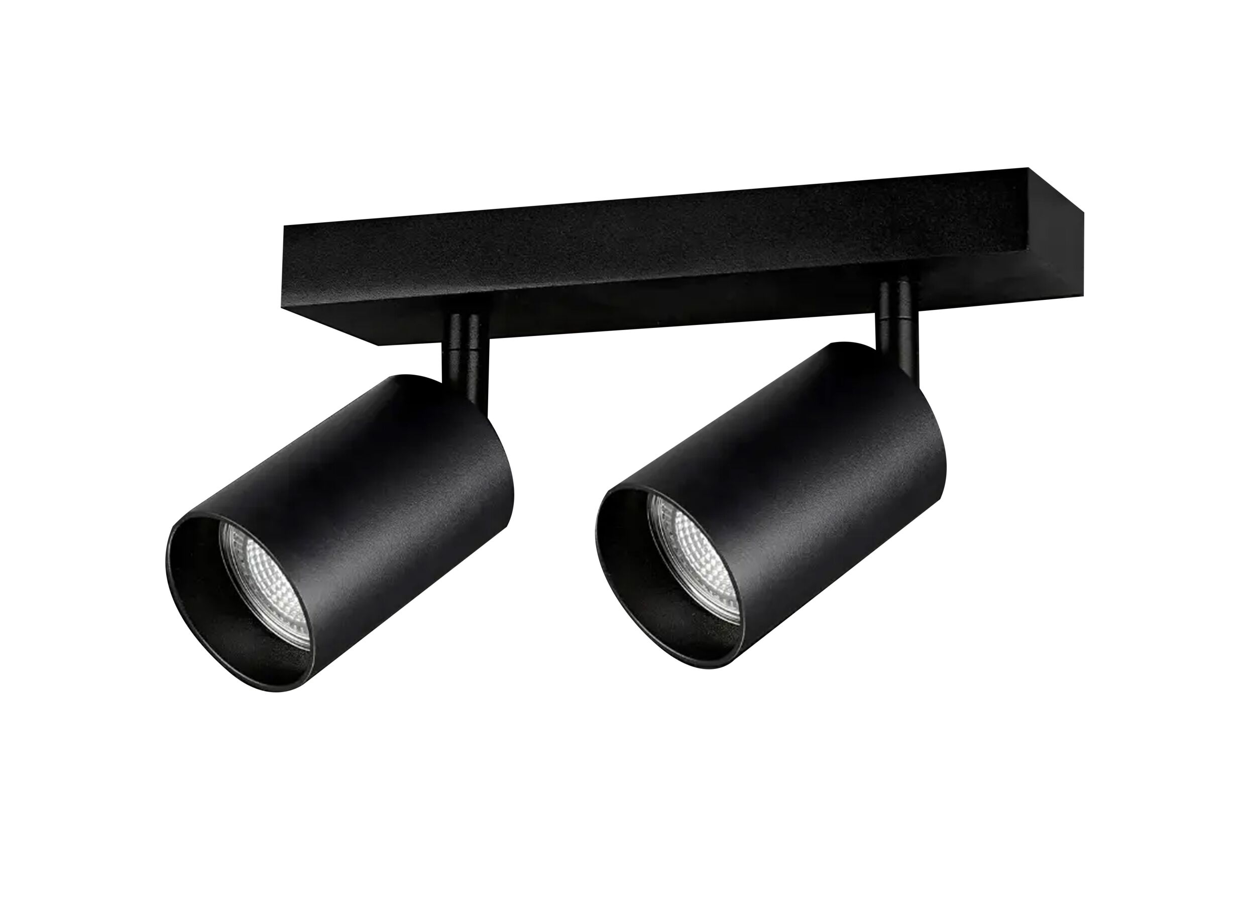 Opbouwspot 2xGU10 - aluminium - zwart - Spot 2xGU10 - aluminium - noir