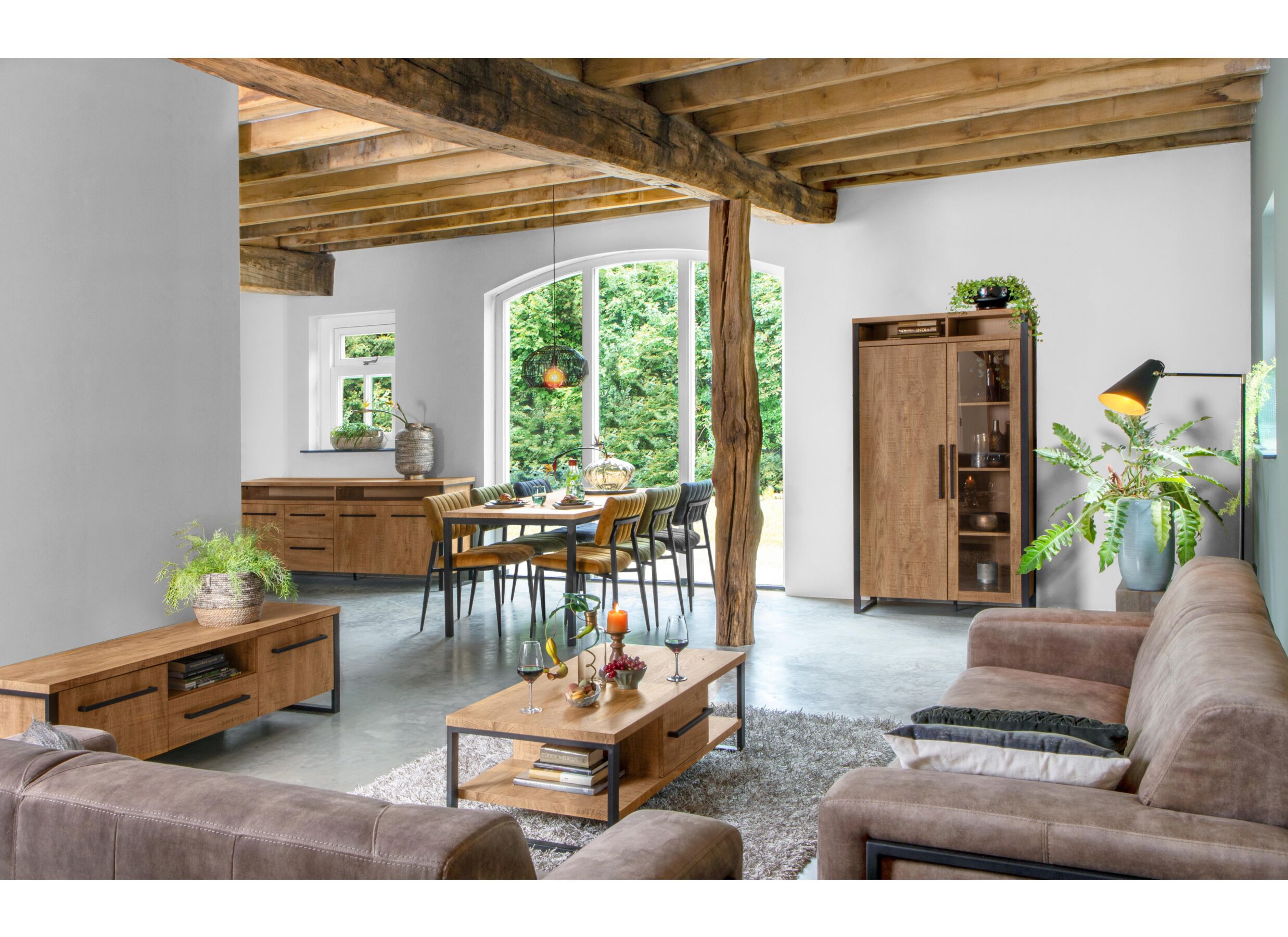 Table basse Carriba 120x60cm - mélamine - tropic avec rangement
