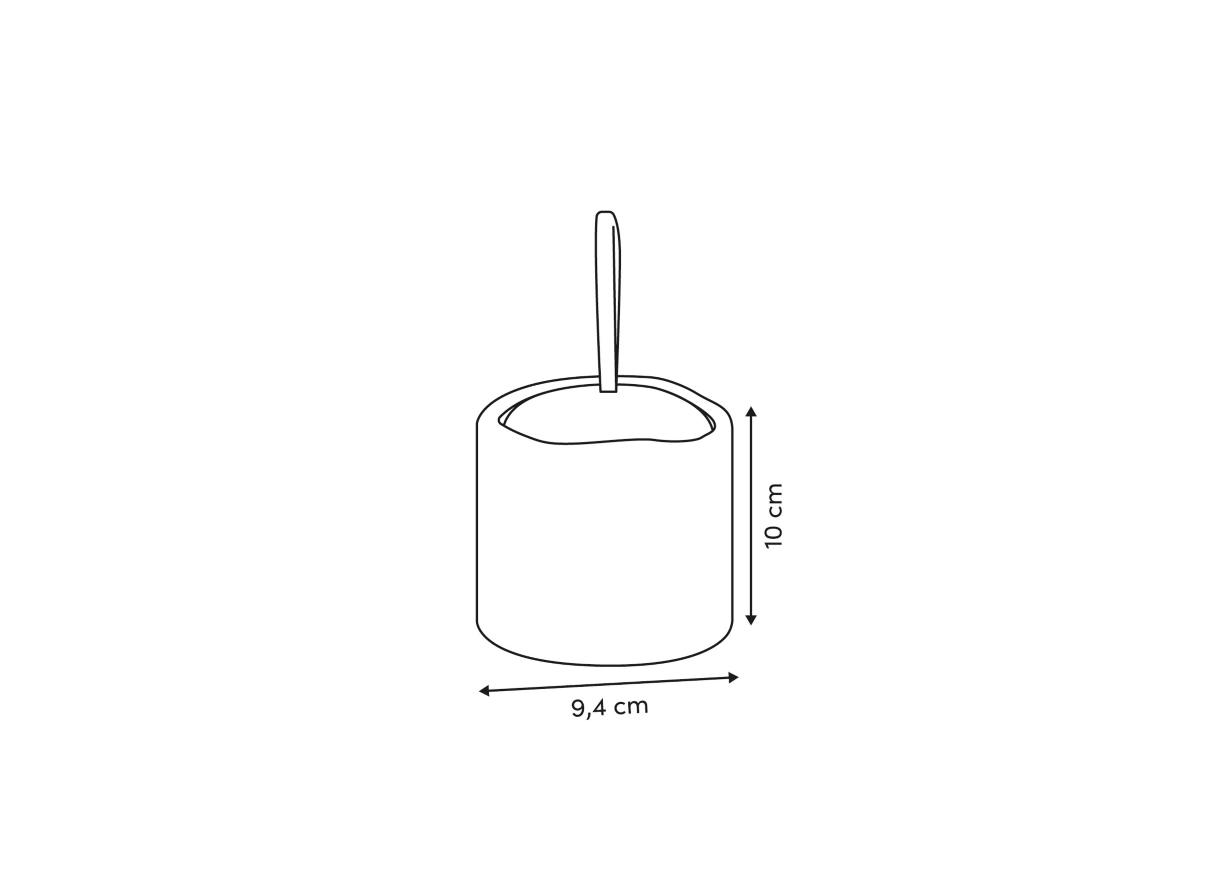 Afmetingen - Wattenpotje Oleya Ø9,4cm - polystone - beige