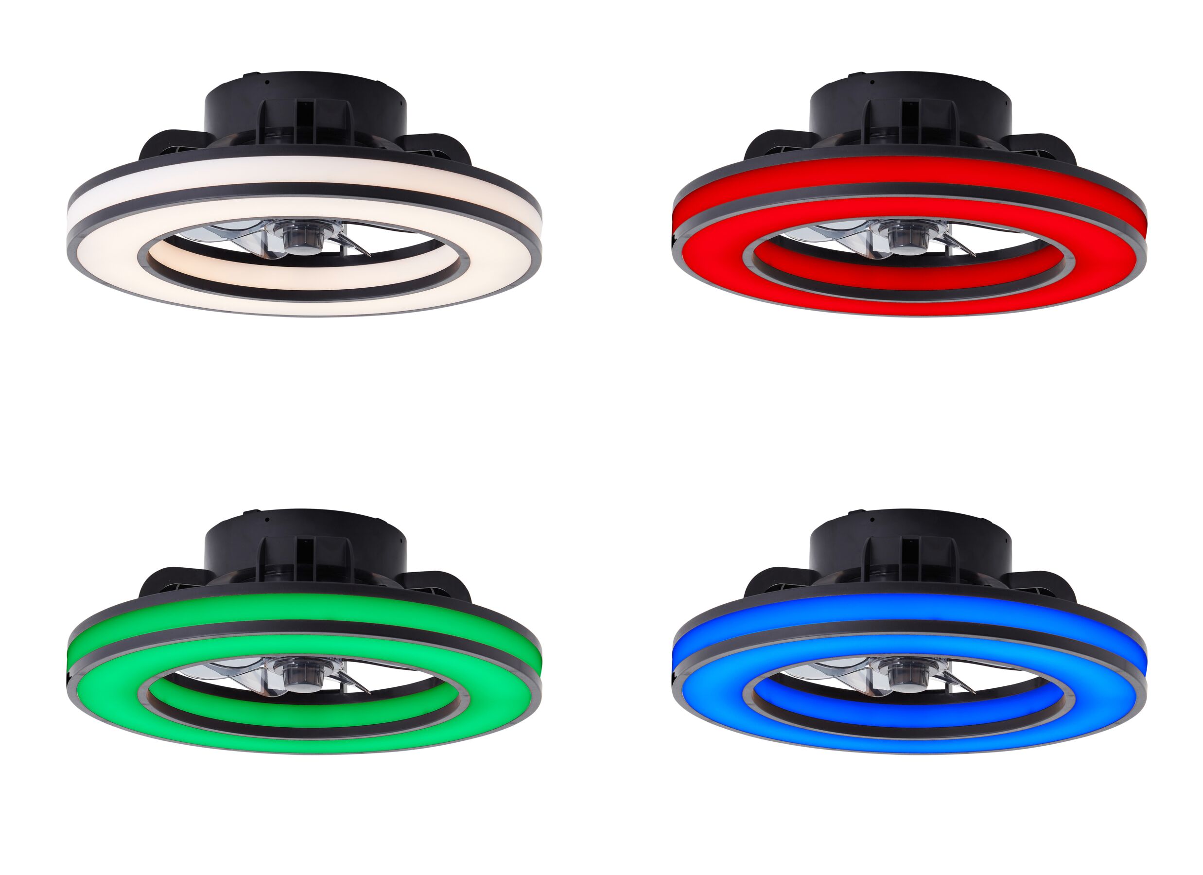 Overzichtsfoto - Plafondlamp Mondello met ventilator Ø41,5cm - kunststof - zwart