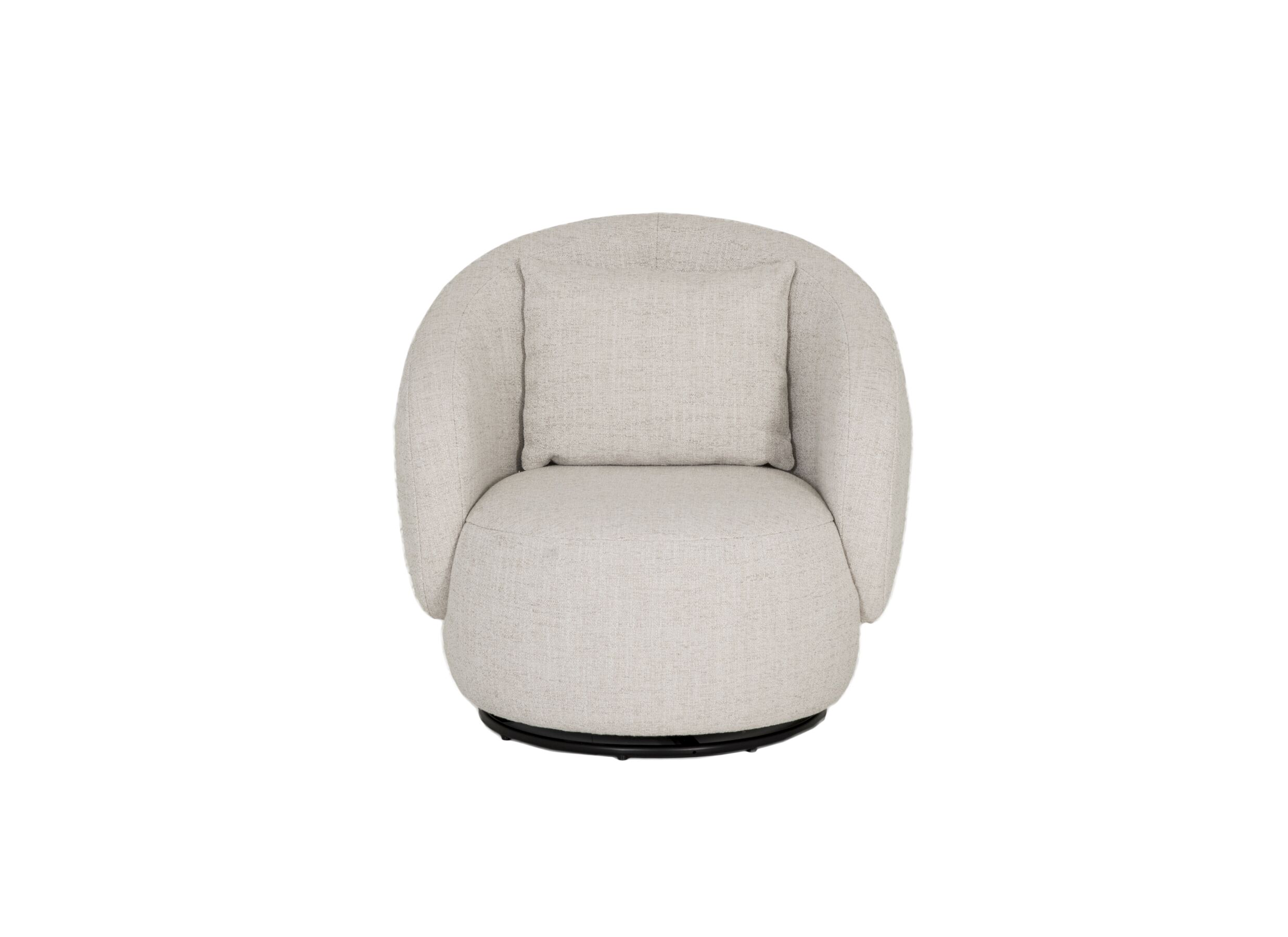 Aperçu - Fauteuil pivotant Pasoa Ø90x82cm - tissu - beige naturel