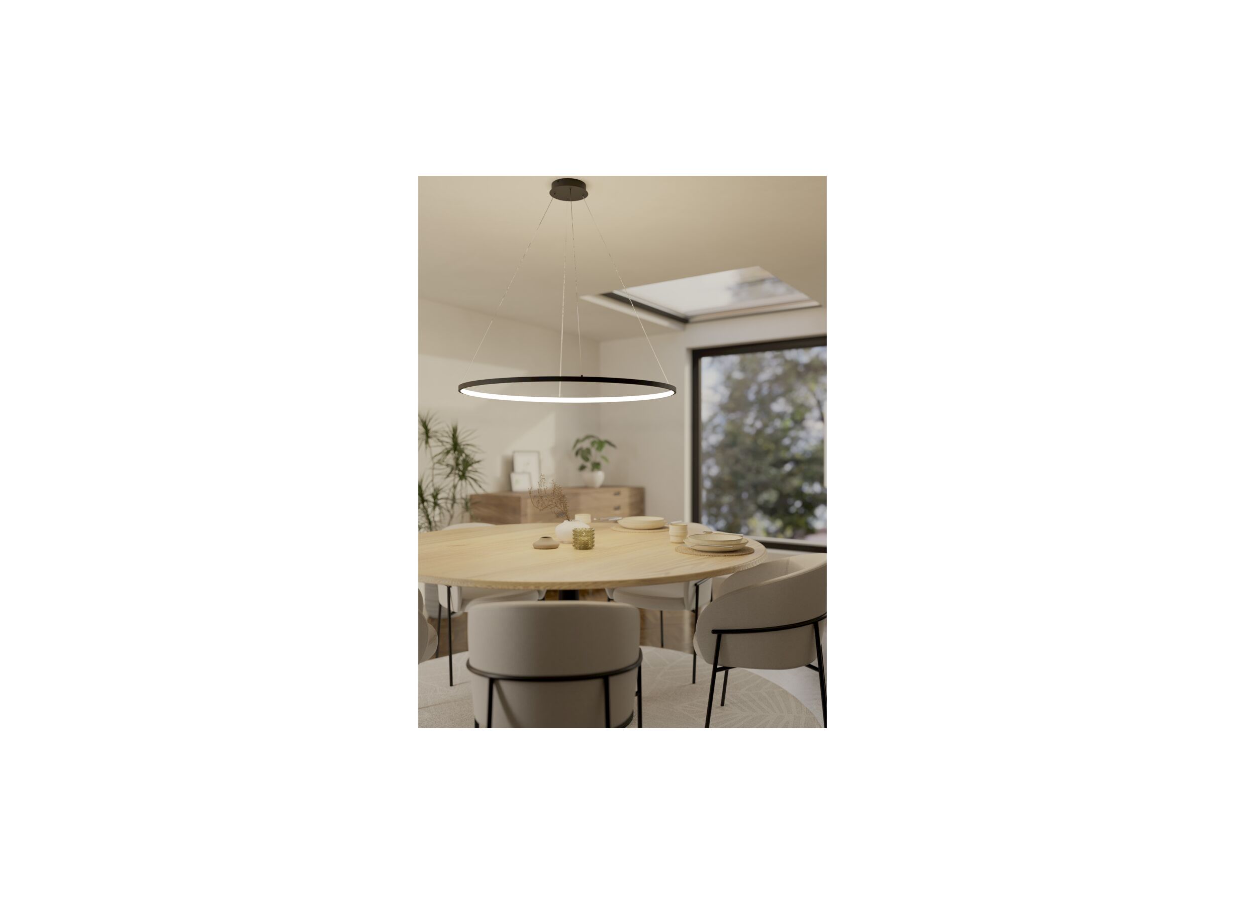 Sfeerfoto - Hanglamp Parruta Ø99cm 40W LED metaal zwart