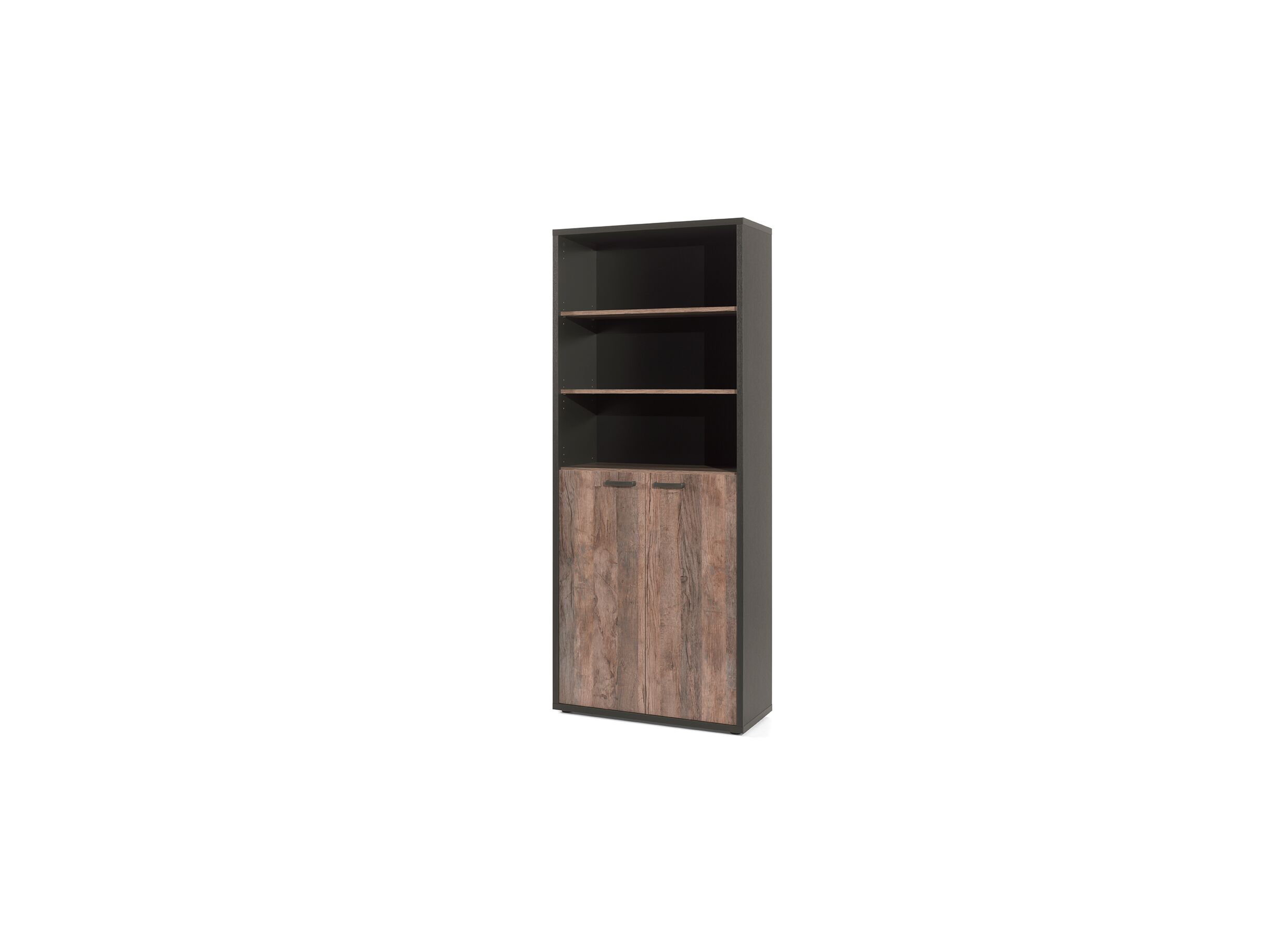 Bibliothèque Pronto 90x40x216cm - mélamine - marron & noir