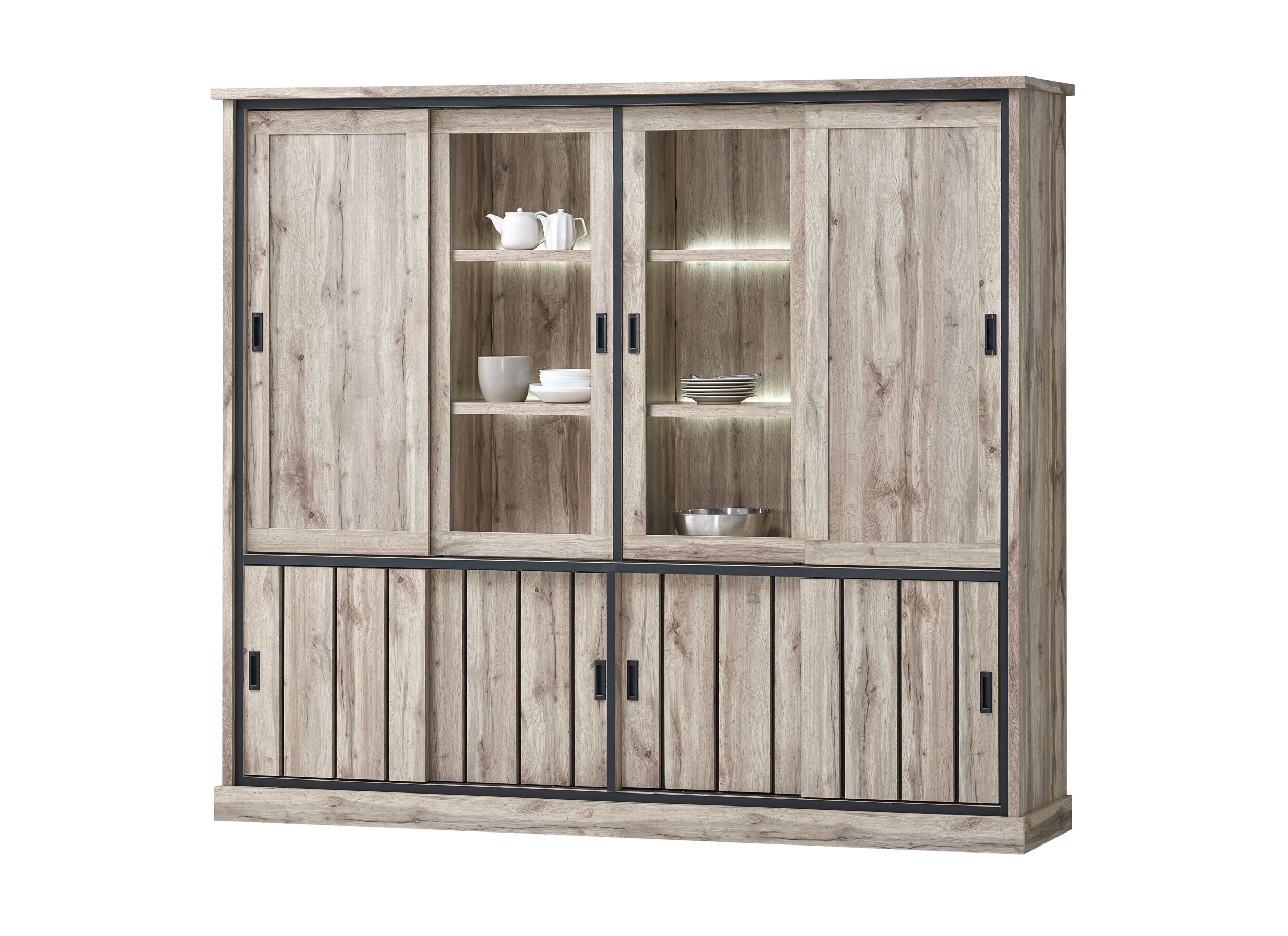 Hoofdfoto - Vitrinekast Elena 239cm - decor - canada oak