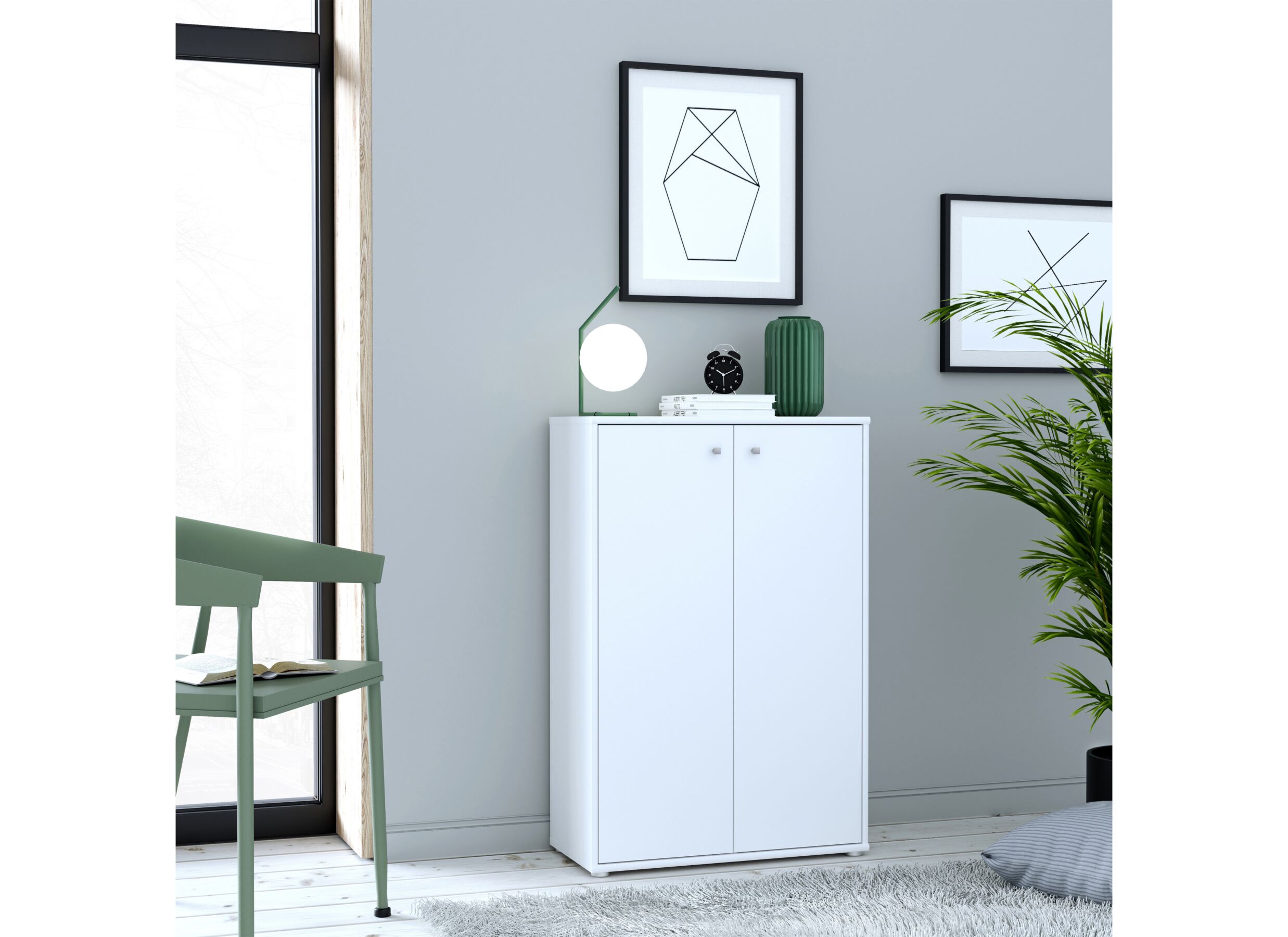 Foto ambiance - Commode Topic 74x35x111cm - décor - blanc