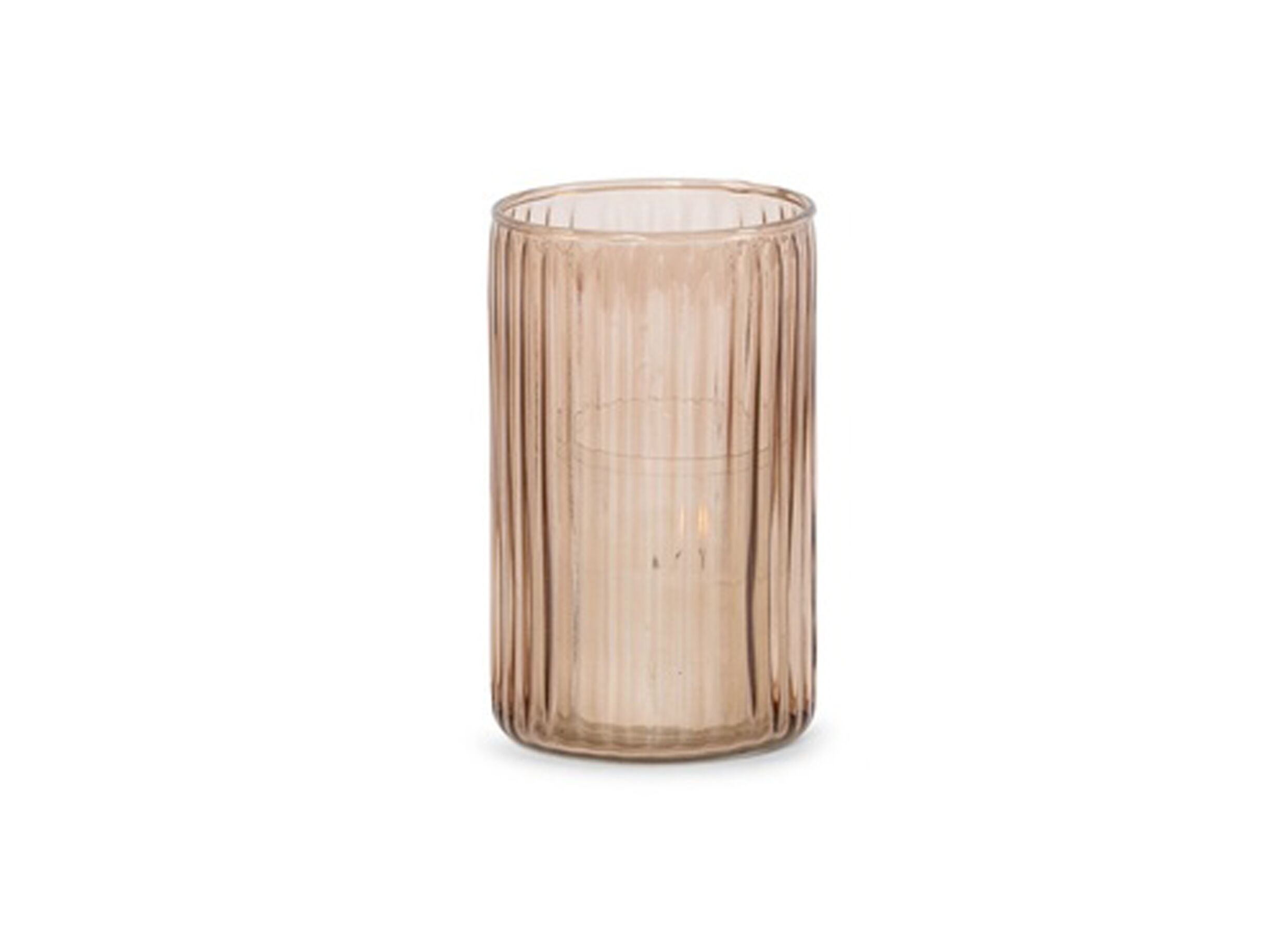 Theelichthouder Ø7x12cm - glas - amber - Theelichthouder Ø7x12cm - glas - amber
