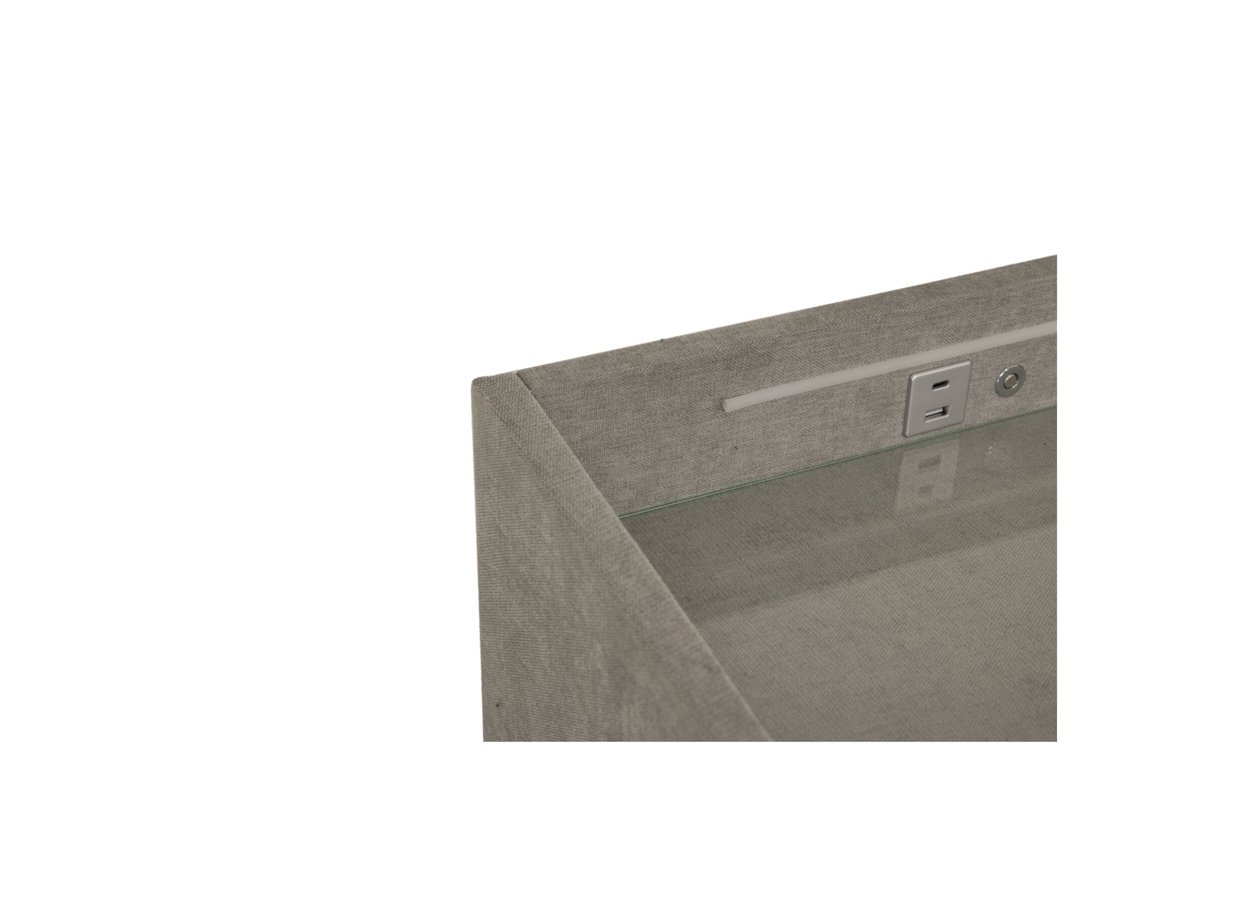 Detail - Table de chevet Moon 48x47x62cm polyester argent