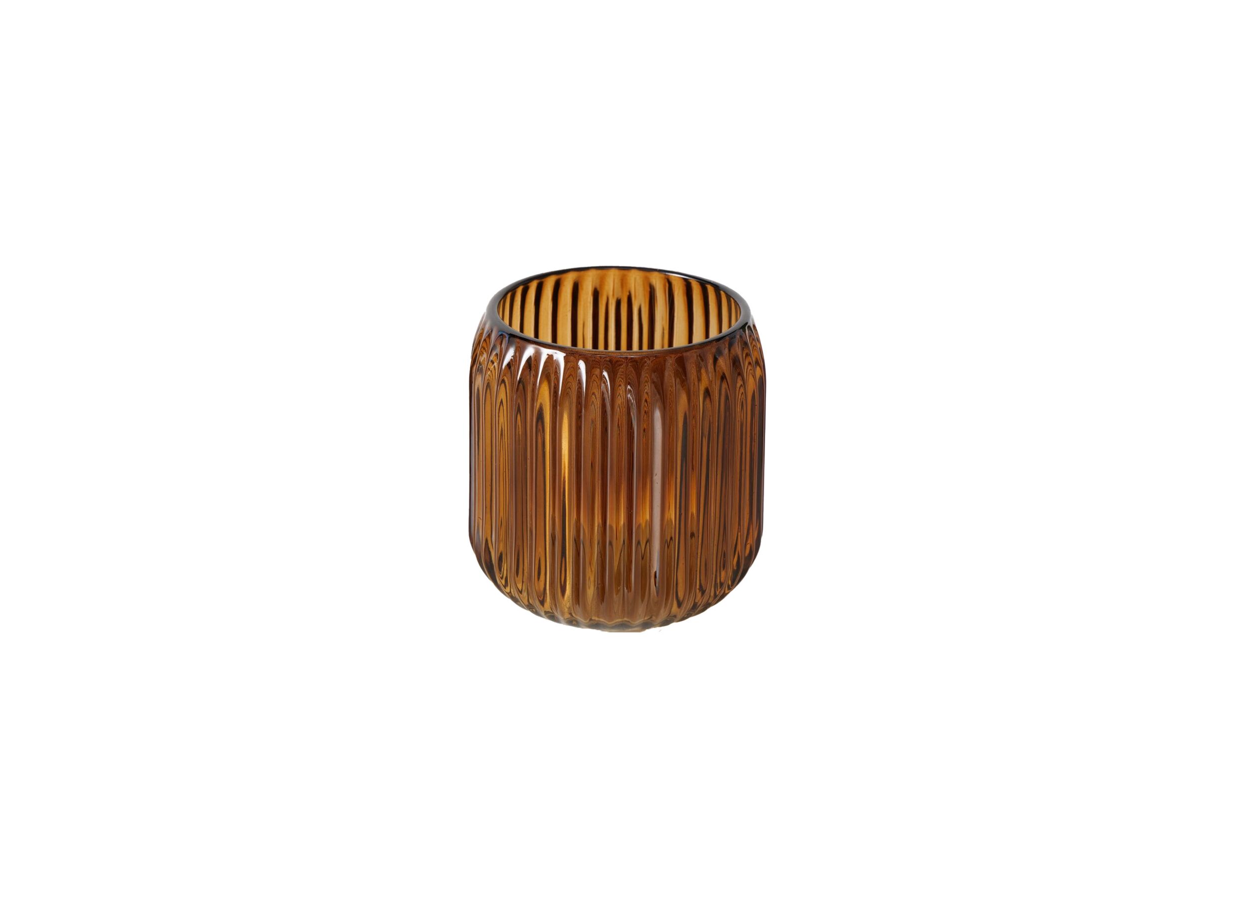 Overzichtsfoto - Windlicht Remsa H8,5cm - glas - beige/bruin