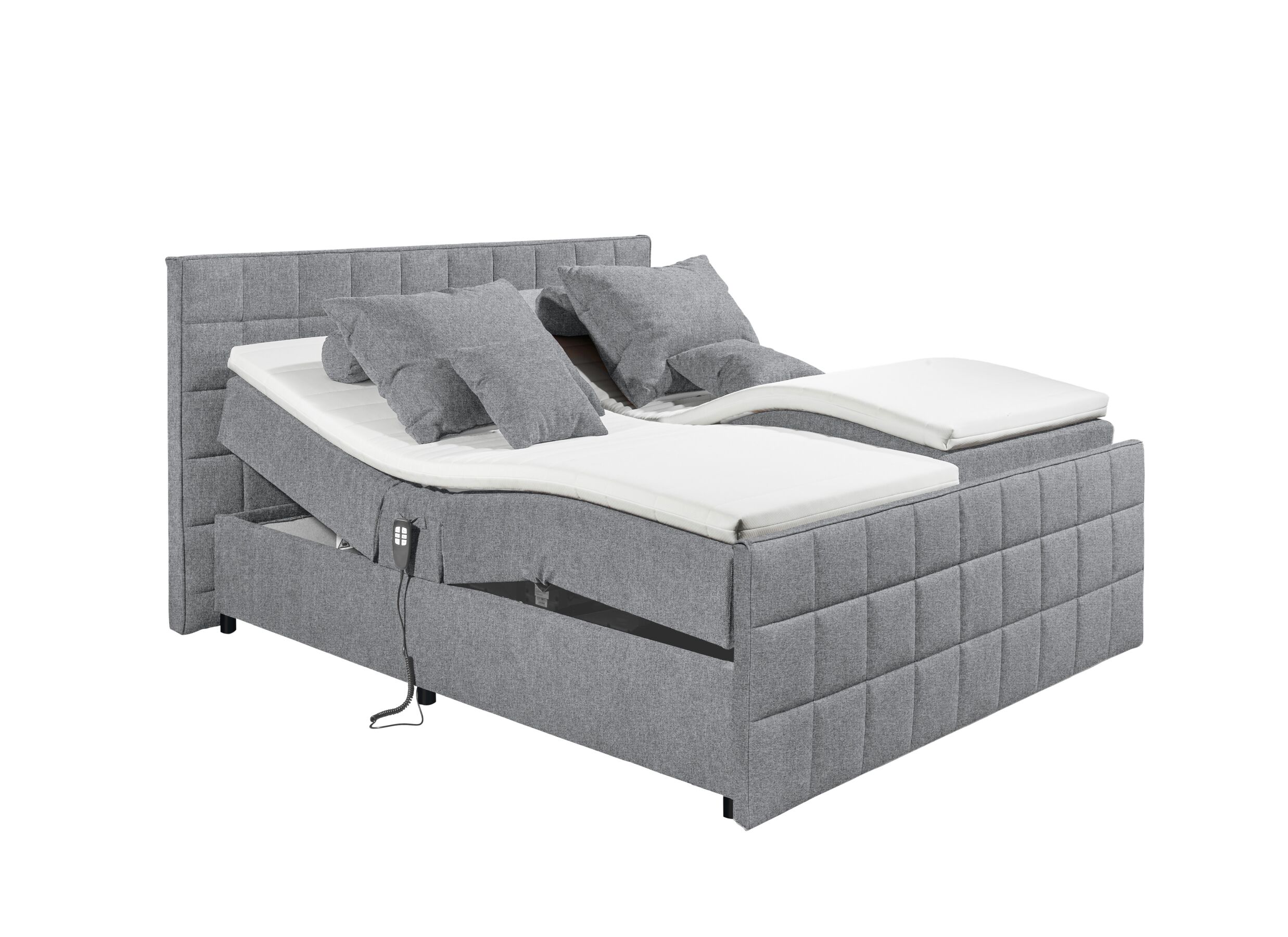 Overzichtsfoto - Bedbox Gabun 180x200cm - stof - grijs elektrisch