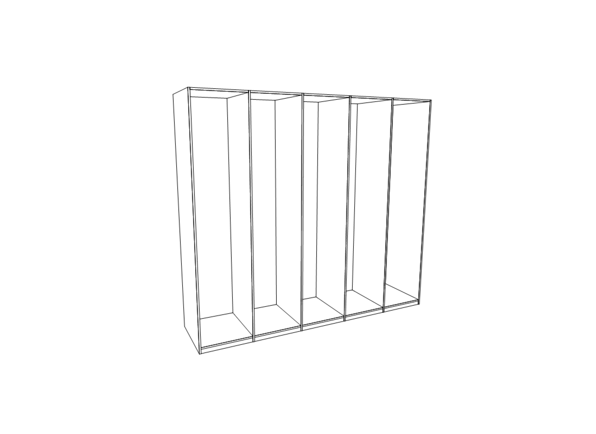 Garde-robe Holmes 250cm - MDF - chêne
