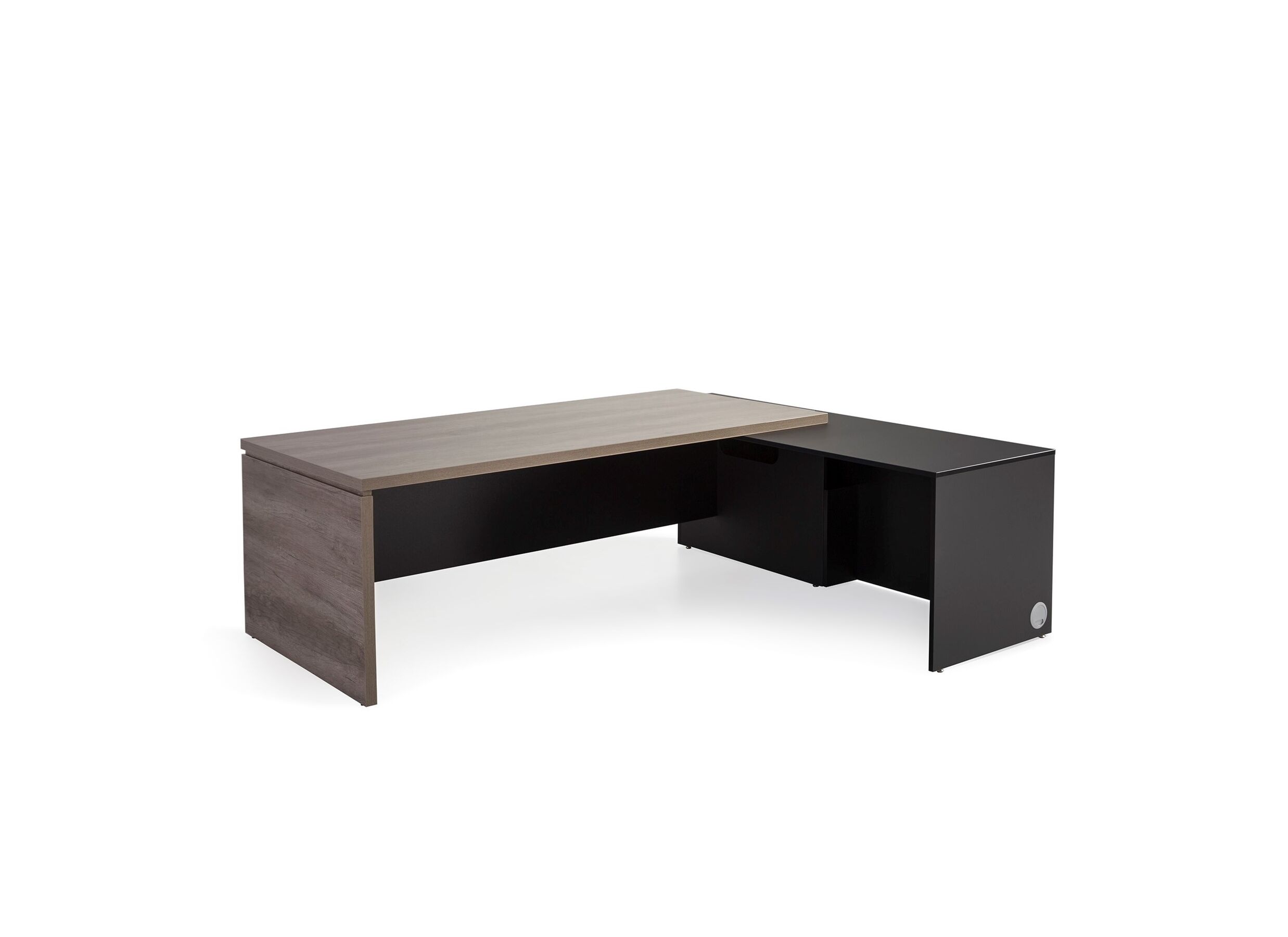 Hoekbureau G3 220x180cm - melamine - zwart & nebraska