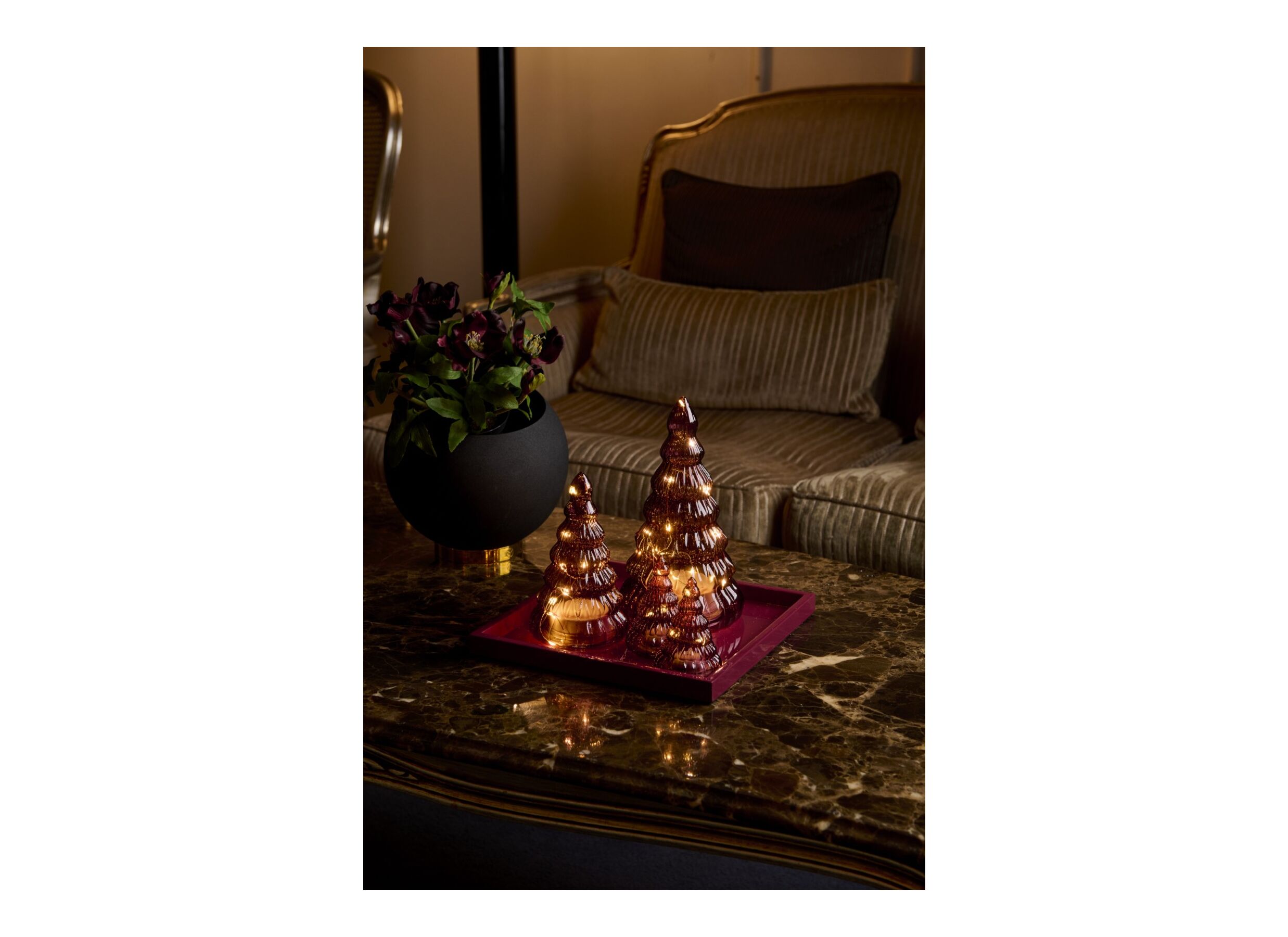Foto ambiance - Statuette Arbre de NoëlLucy H9cm lot de 2