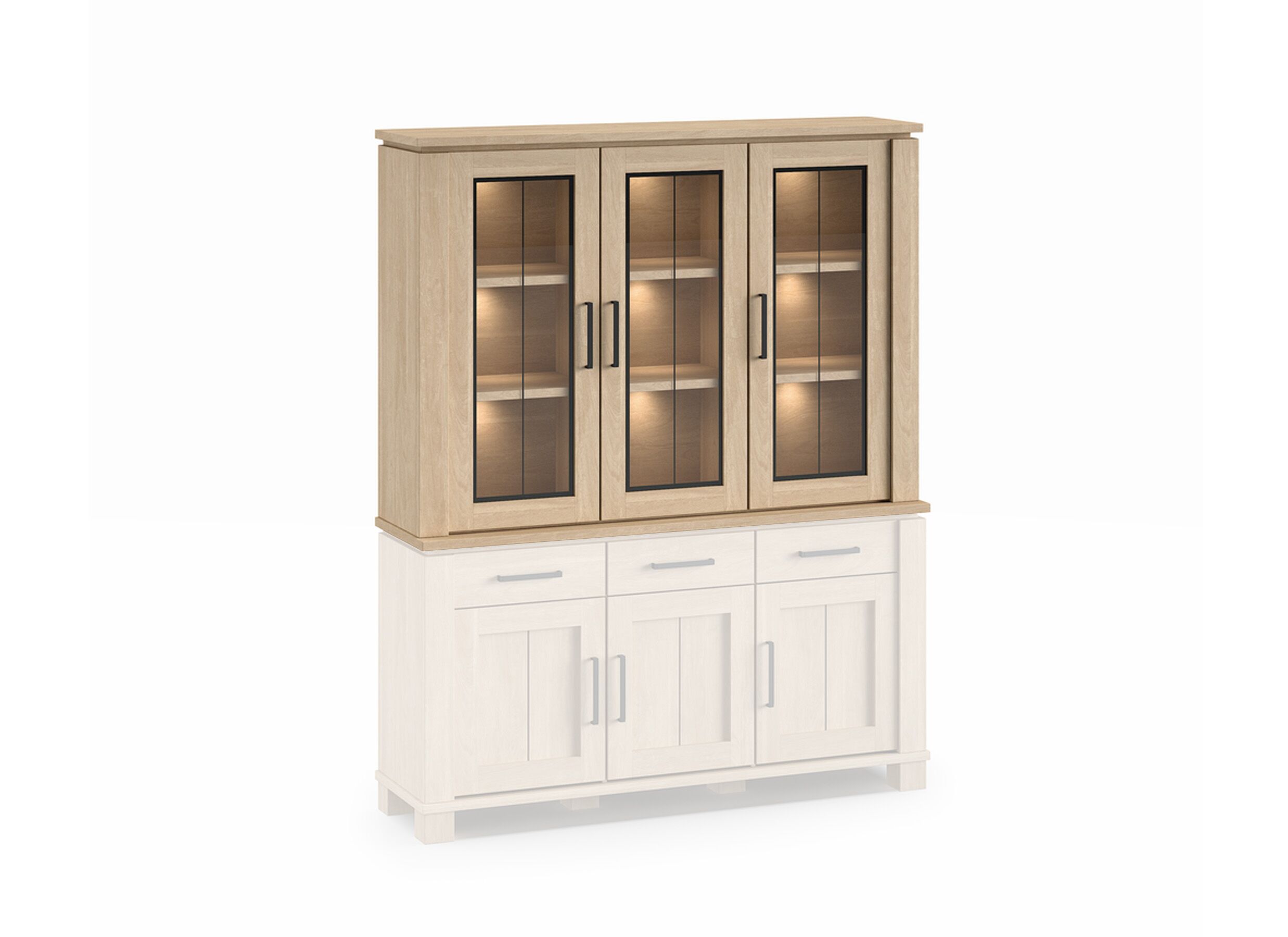 Opzetstuk Alba 162cm - decor - sand oak nature - Surmeuble Alba 162cm - décor - sand oak nature