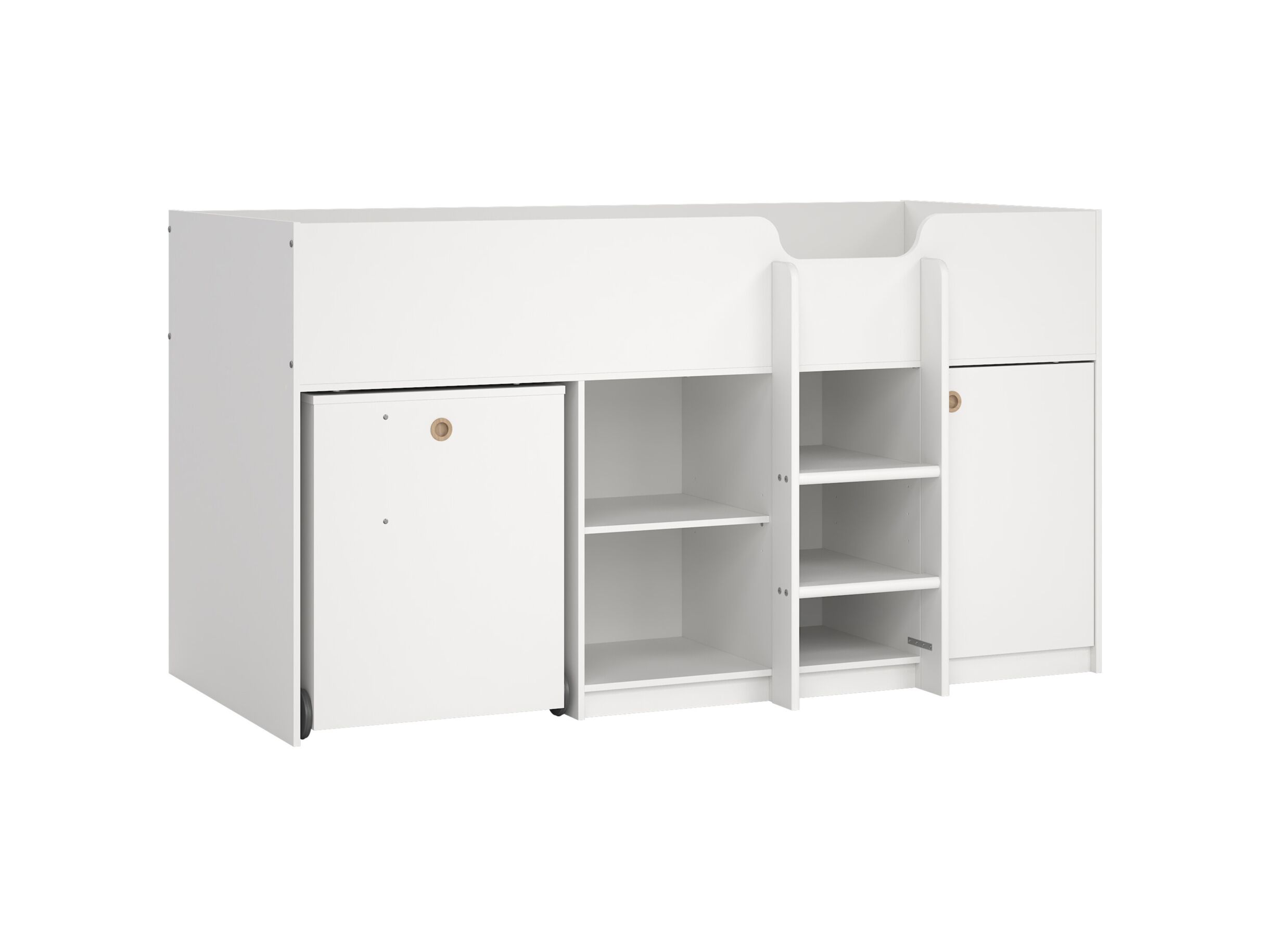 Halfhoogslaper Lyon 90x200cm - decor - wit - Lit mi-hauteur Lyon 90x200cm - décor - blanc