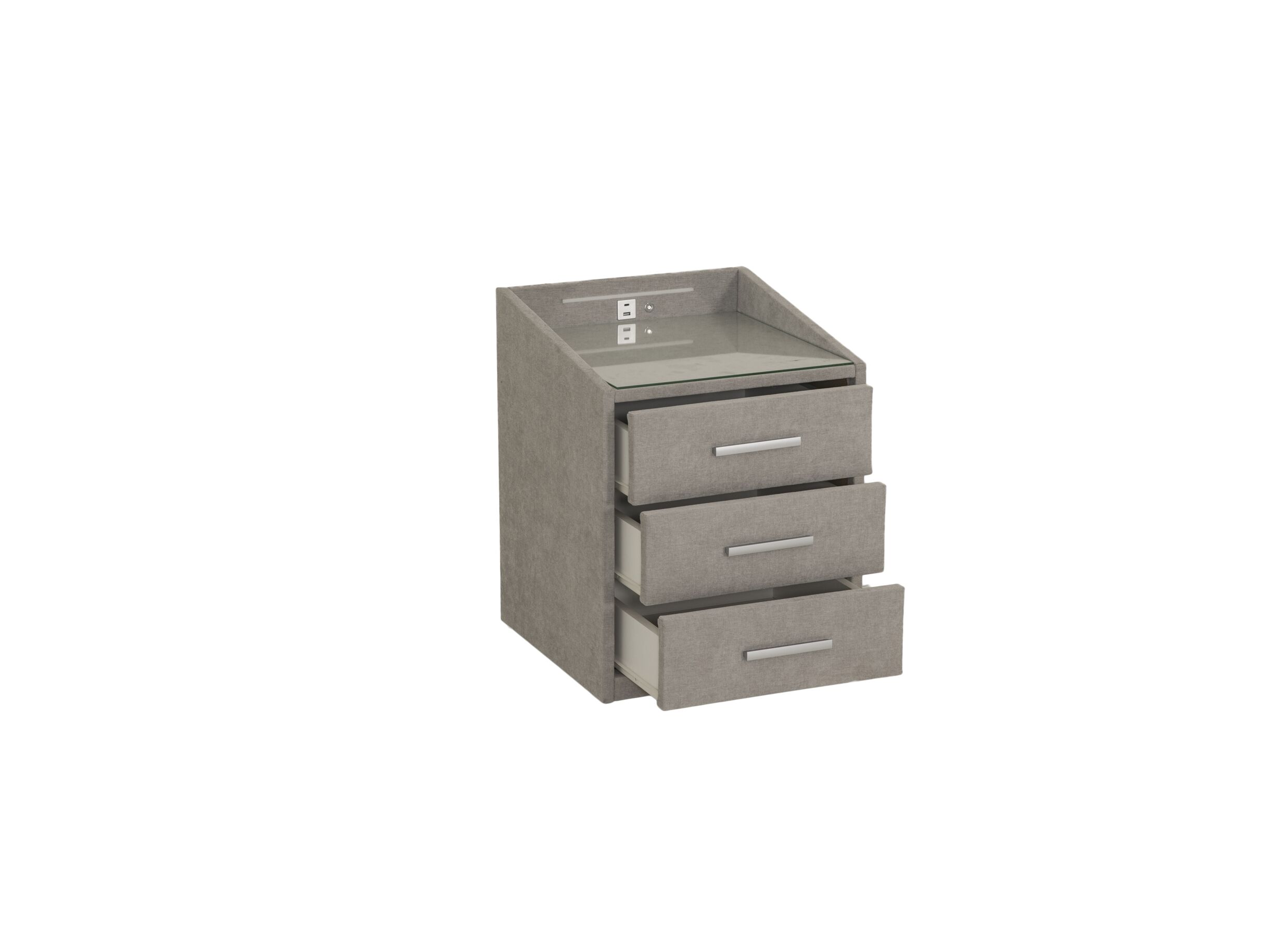 Disposition - Table de chevet Moon 48x47x62cm polyester argent