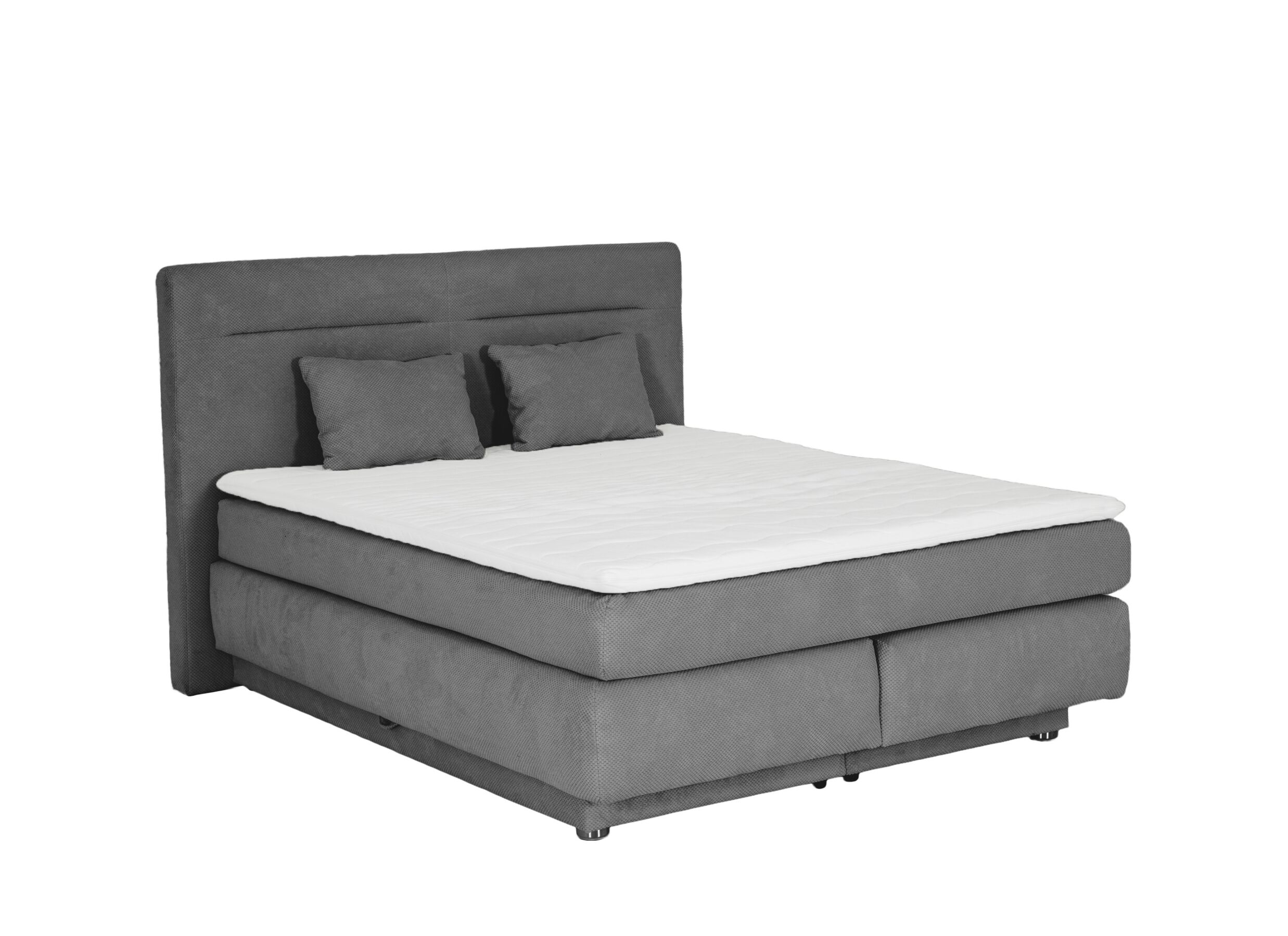 Hoofdfoto - Boxspring Simone 180x200cm - stof - middengrijs met opbergruimte