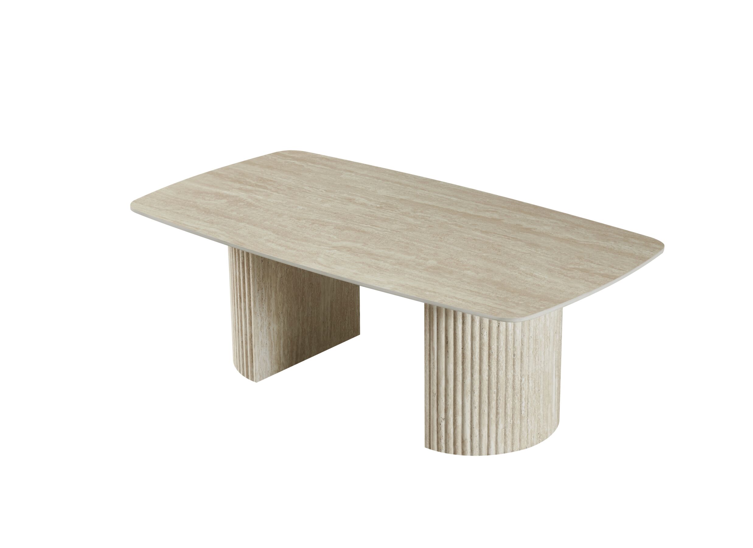 Hoofdfoto - Salontafel 130x70cm - keramiek - beige travertin look