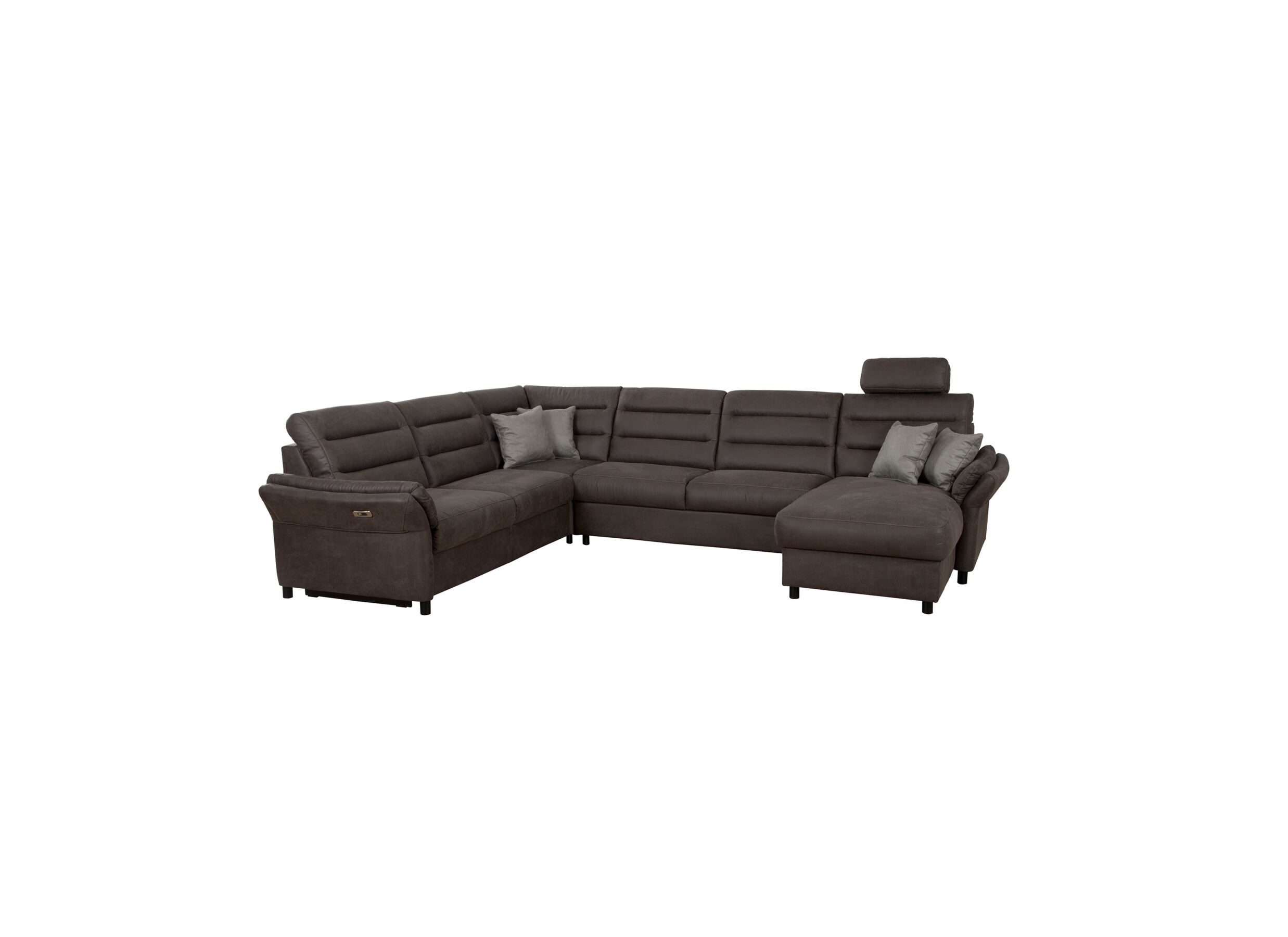 Hoeksalon Foreno 350x268cm - stof - grijs met relax