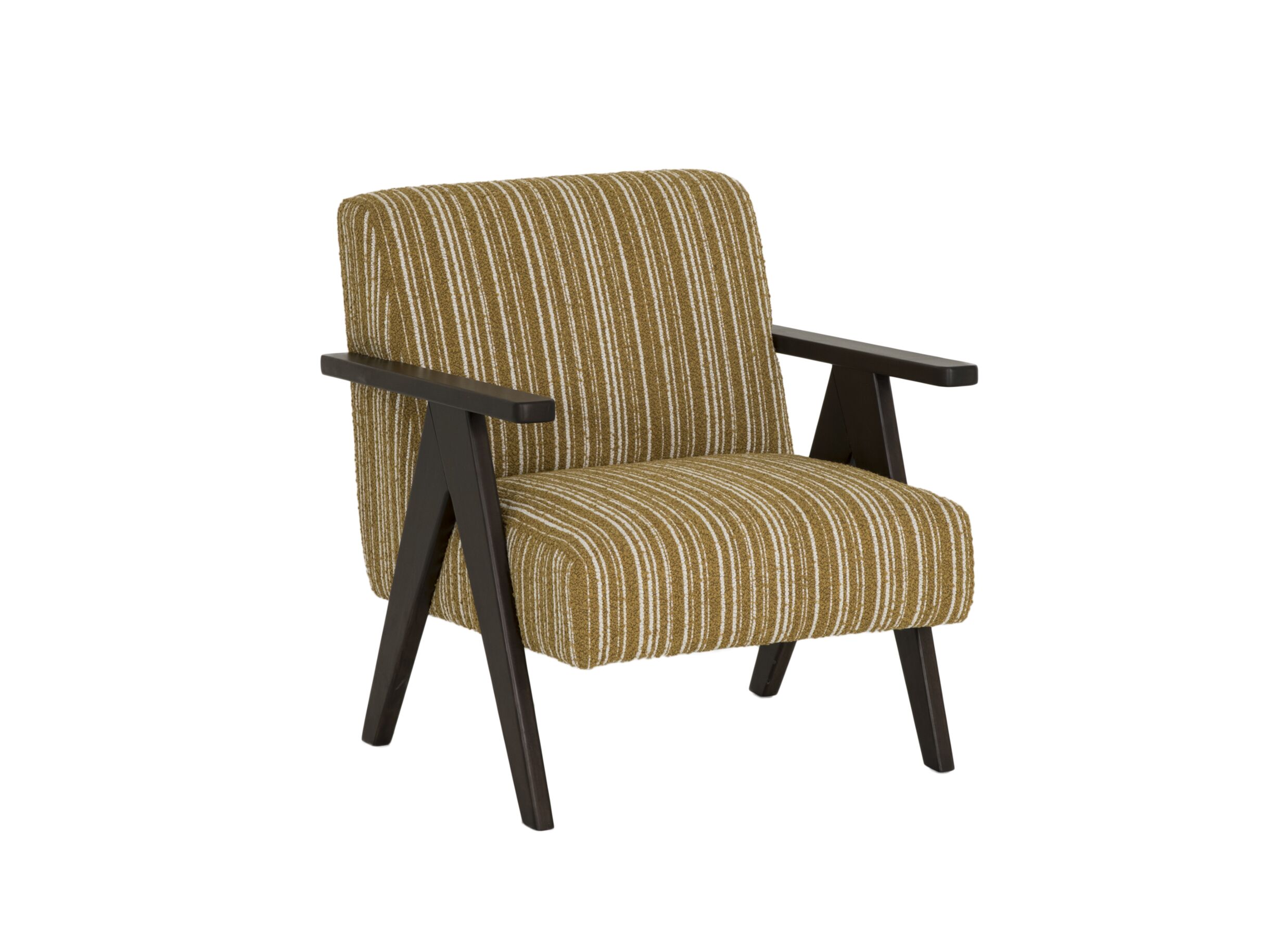 Plus Important - Fauteuil Malone 75x79x82cm - fibre polyester - ocre/blanc