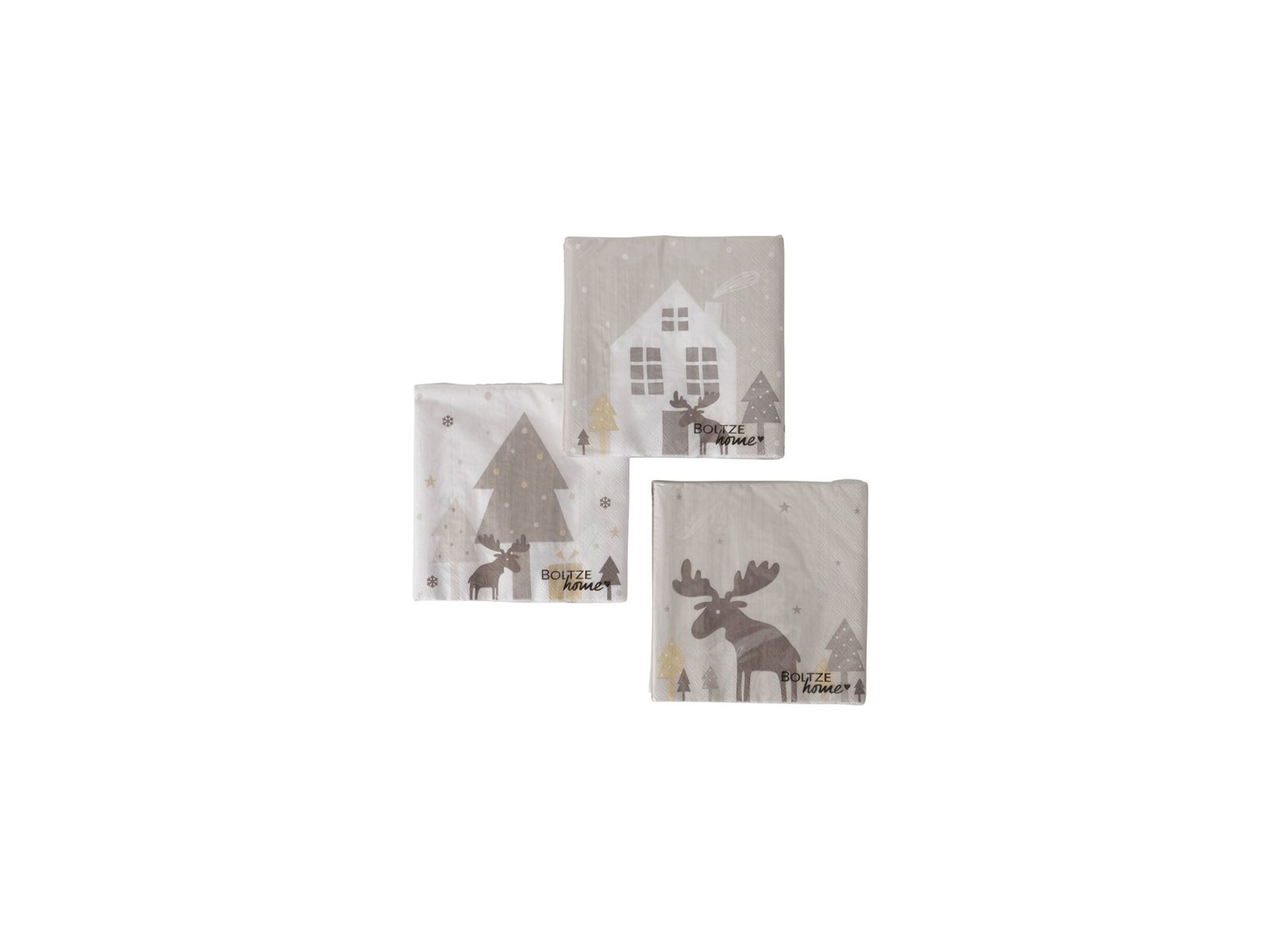 Serviette Vimmerby 17x17cm beige blanc 20 pièces - Serviette Vimmerby 17x17cm beige blanc 20 pièces