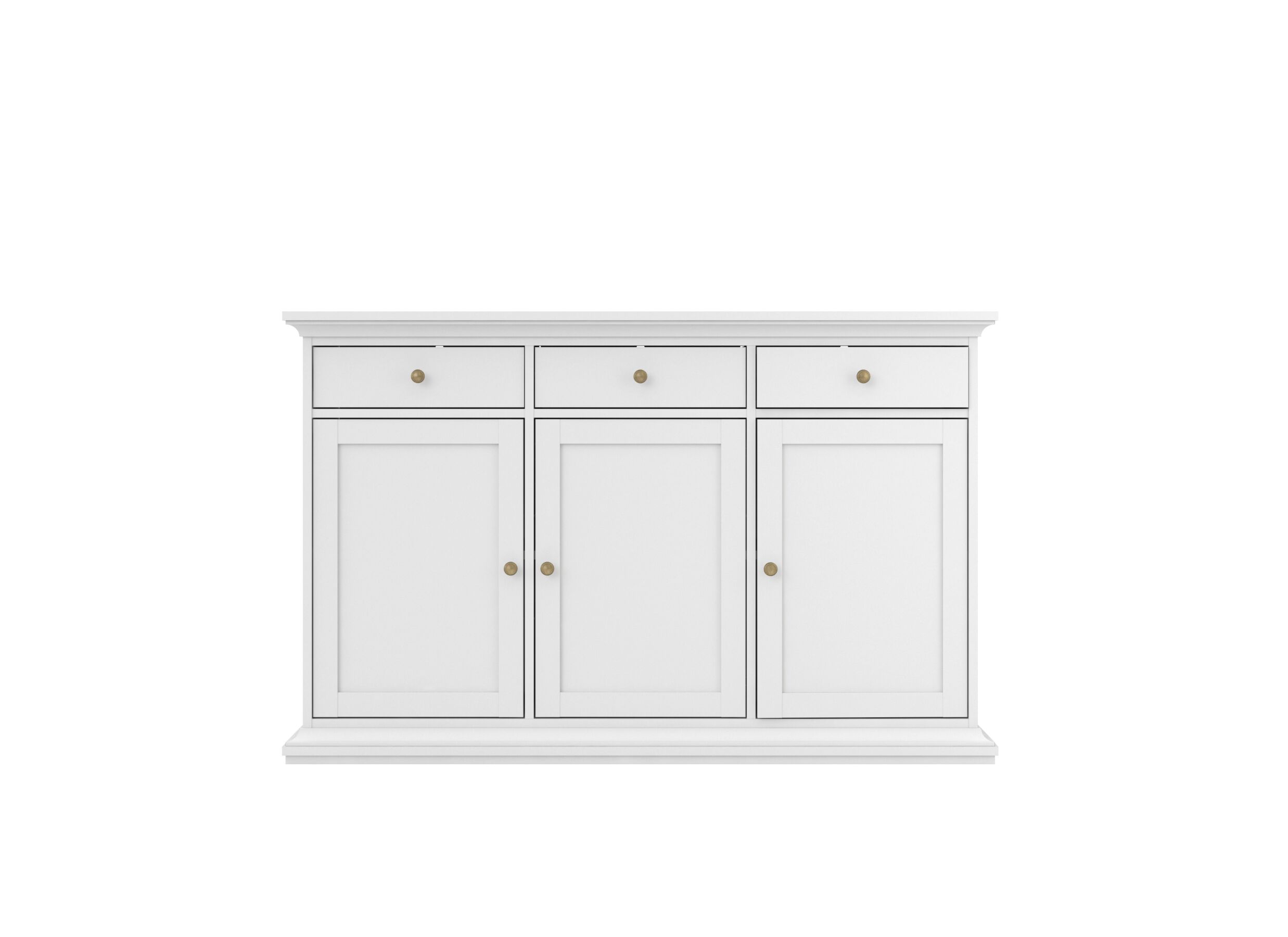 Buffet Paris 144cm - panneau décor - blanc